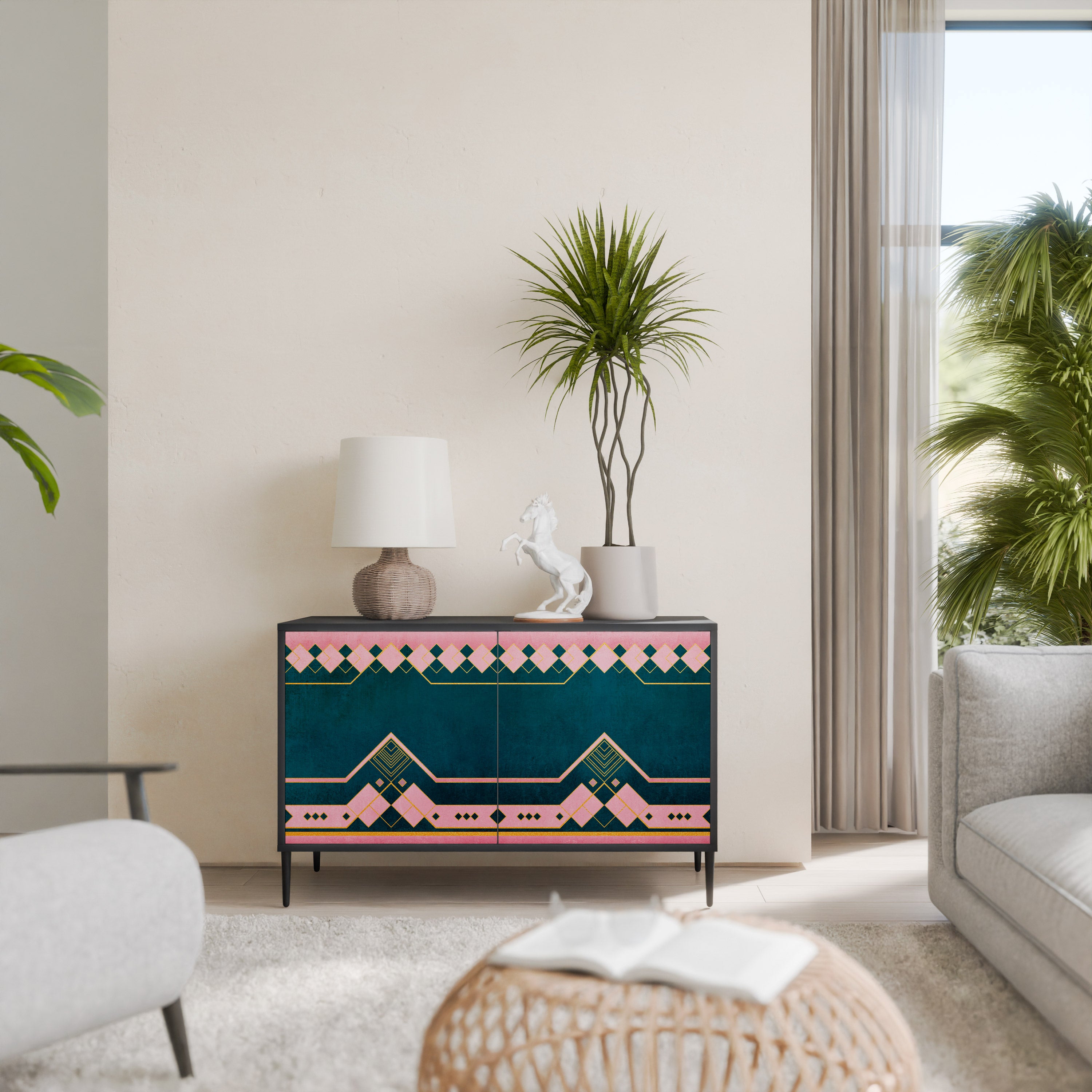 ROYAL COMPOSITION 2-Door Sideboard in Black Finish