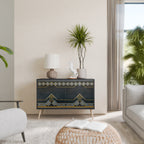 ROYAL ORDINARINESS Aparador de 2 Puertas en Acabado Negro