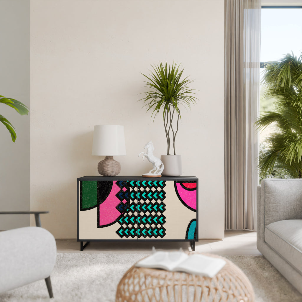 GEOMETRIC RHAPSODY 2-Door Sideboard in Black Finish