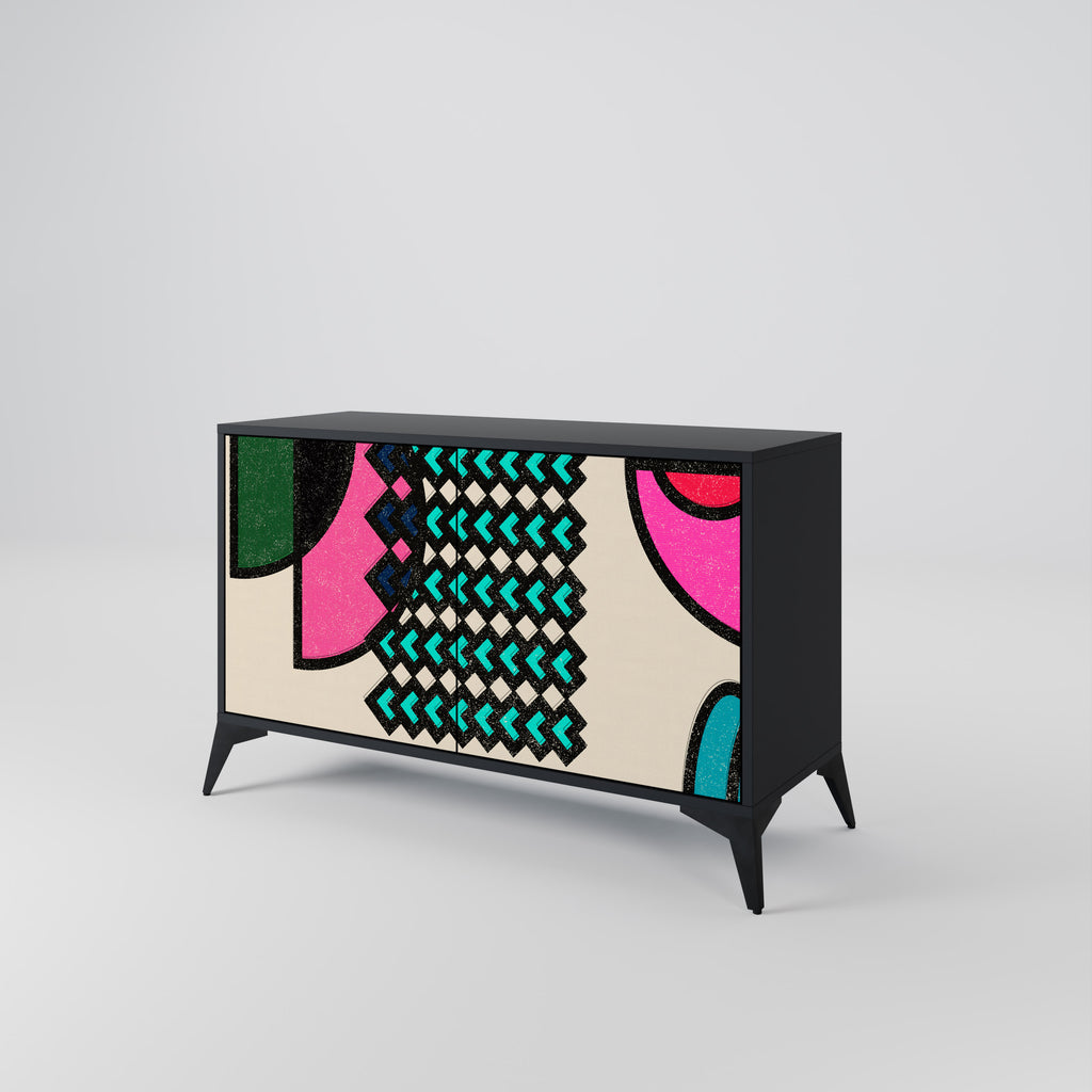 GEOMETRIC RHAPSODY 2-Door Sideboard in Black Finish