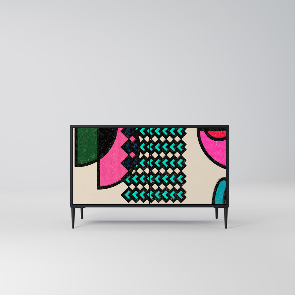 GEOMETRIC RHAPSODY 2-Door Sideboard in Black Finish