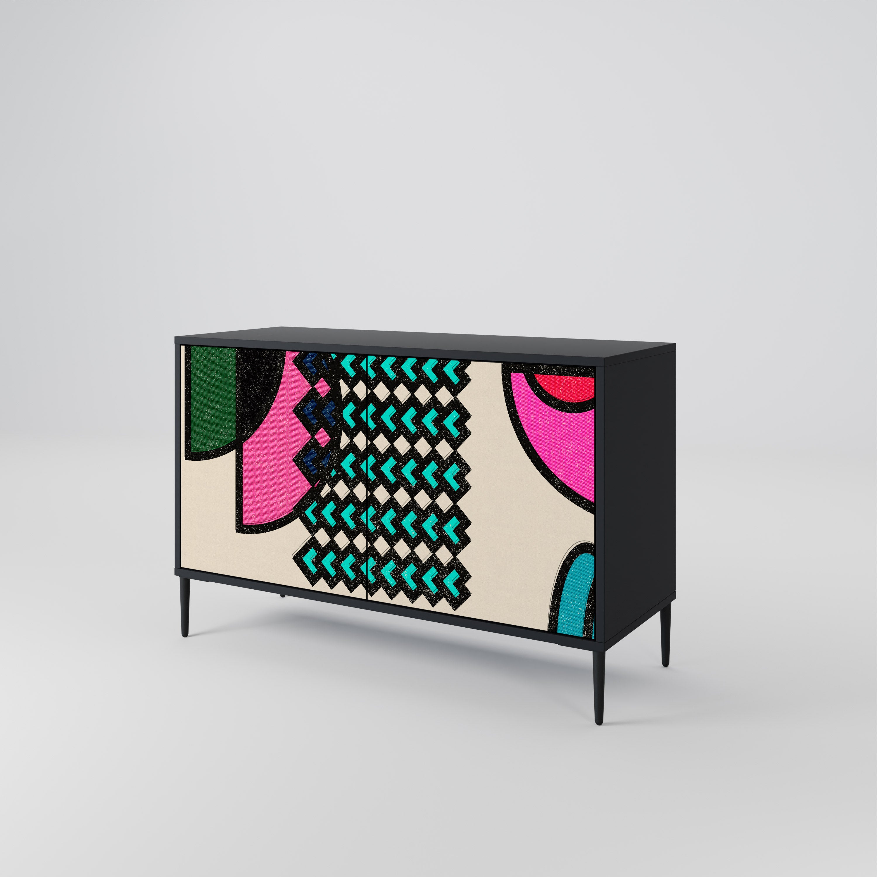 GEOMETRIC RHAPSODY 2-Door Sideboard in Black Finish