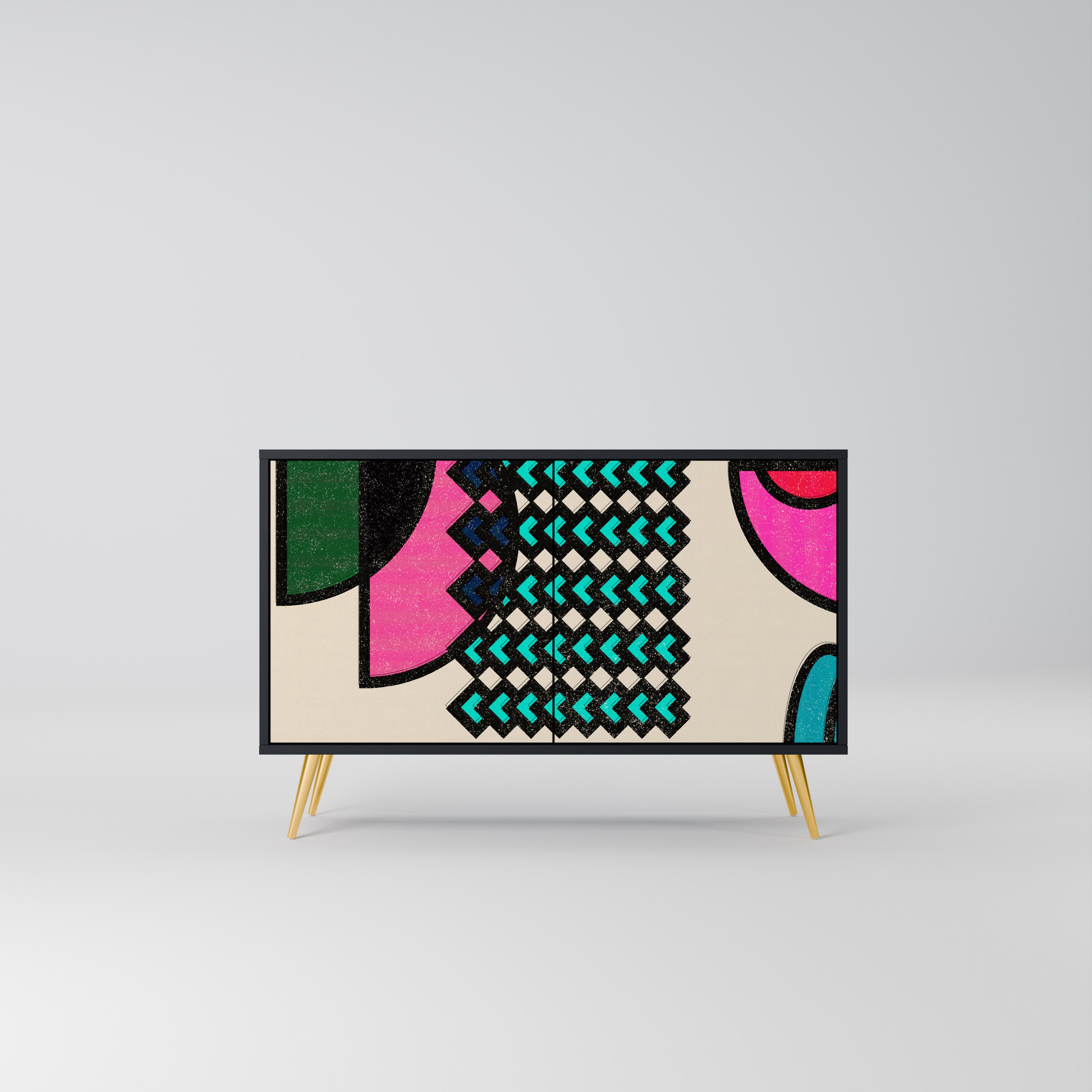 GEOMETRIC RHAPSODY 2-Door Sideboard in Black Finish