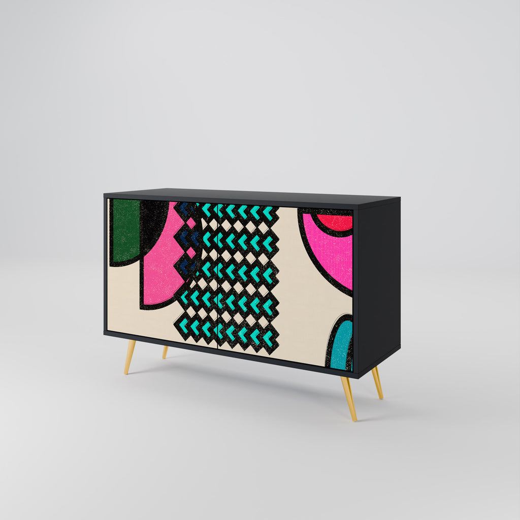 GEOMETRIC RHAPSODY 2-Door Sideboard in Black Finish