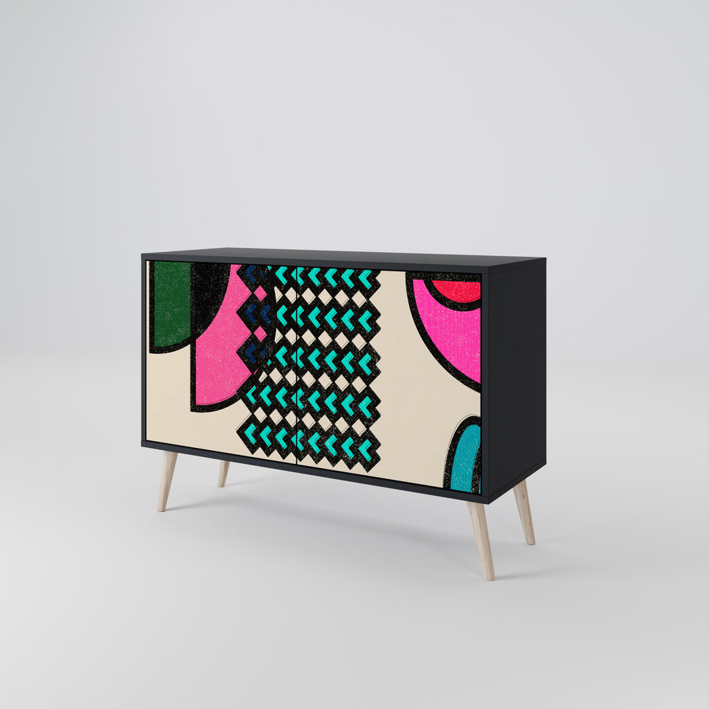 GEOMETRIC RHAPSODY 2-Door Sideboard in Black Finish