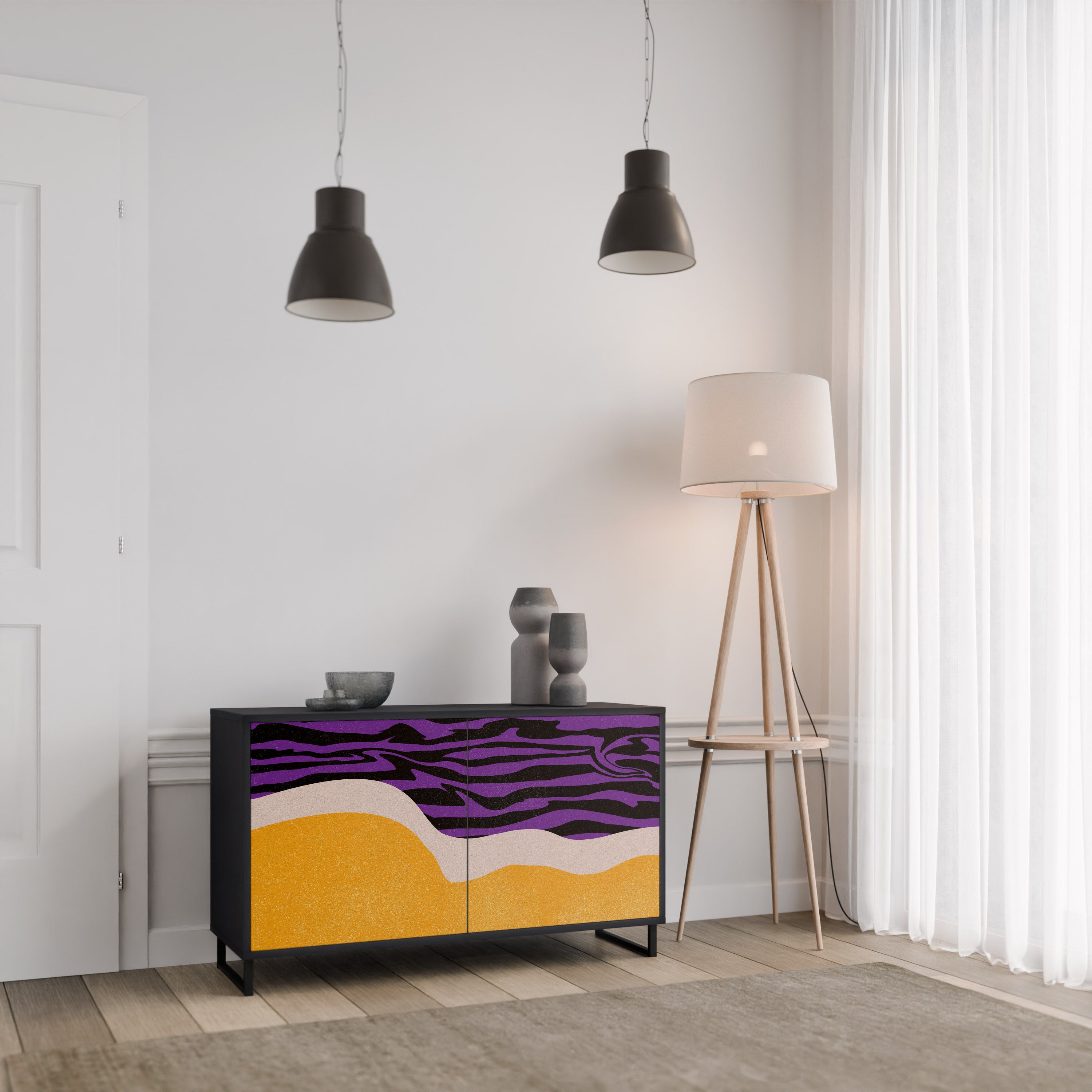 INDEPENDENT BORDER 2-Door Sideboard in Black Finish