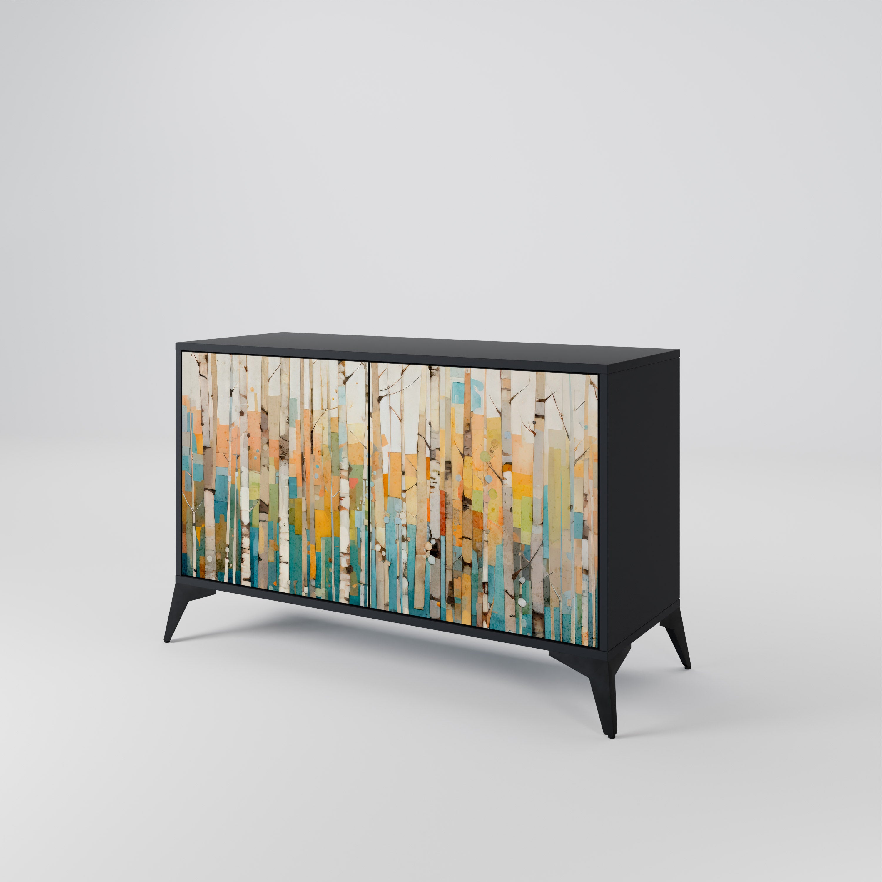 BIRCH KALEIDOSCOPE 2-Door Sideboard in Black Finish