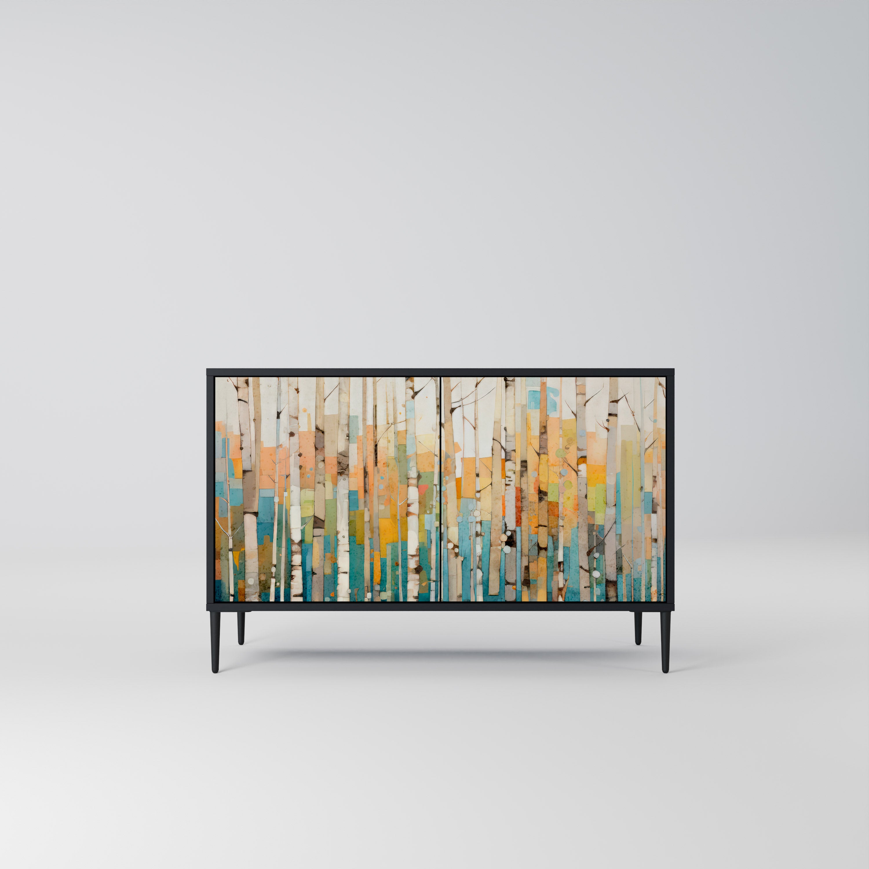BIRCH KALEIDOSCOPE 2-Door Sideboard in Black Finish