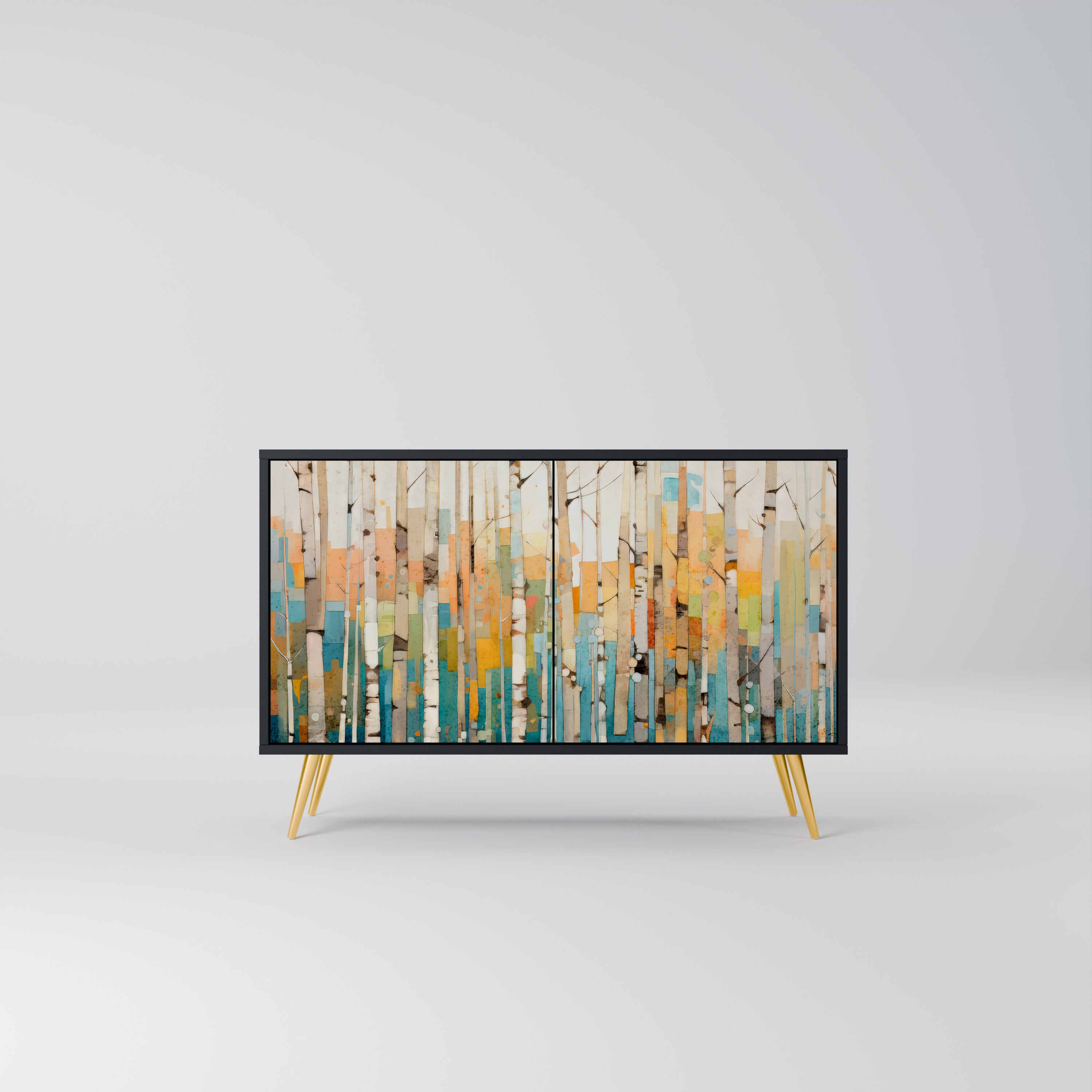 BIRCH KALEIDOSCOPE 2-Door Sideboard in Black Finish