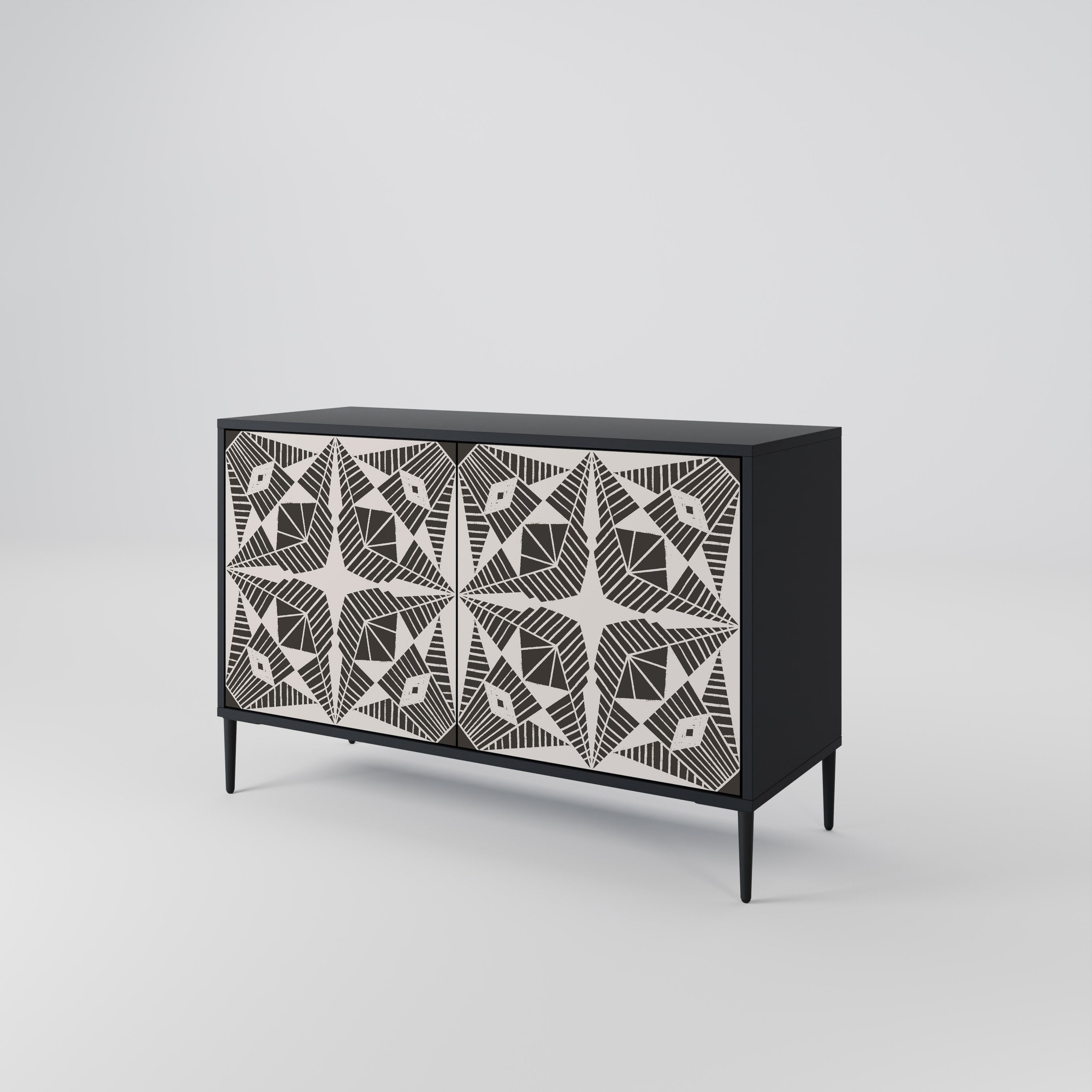 MONOCHROME NEXUS 2-Door Sideboard in Black Finish