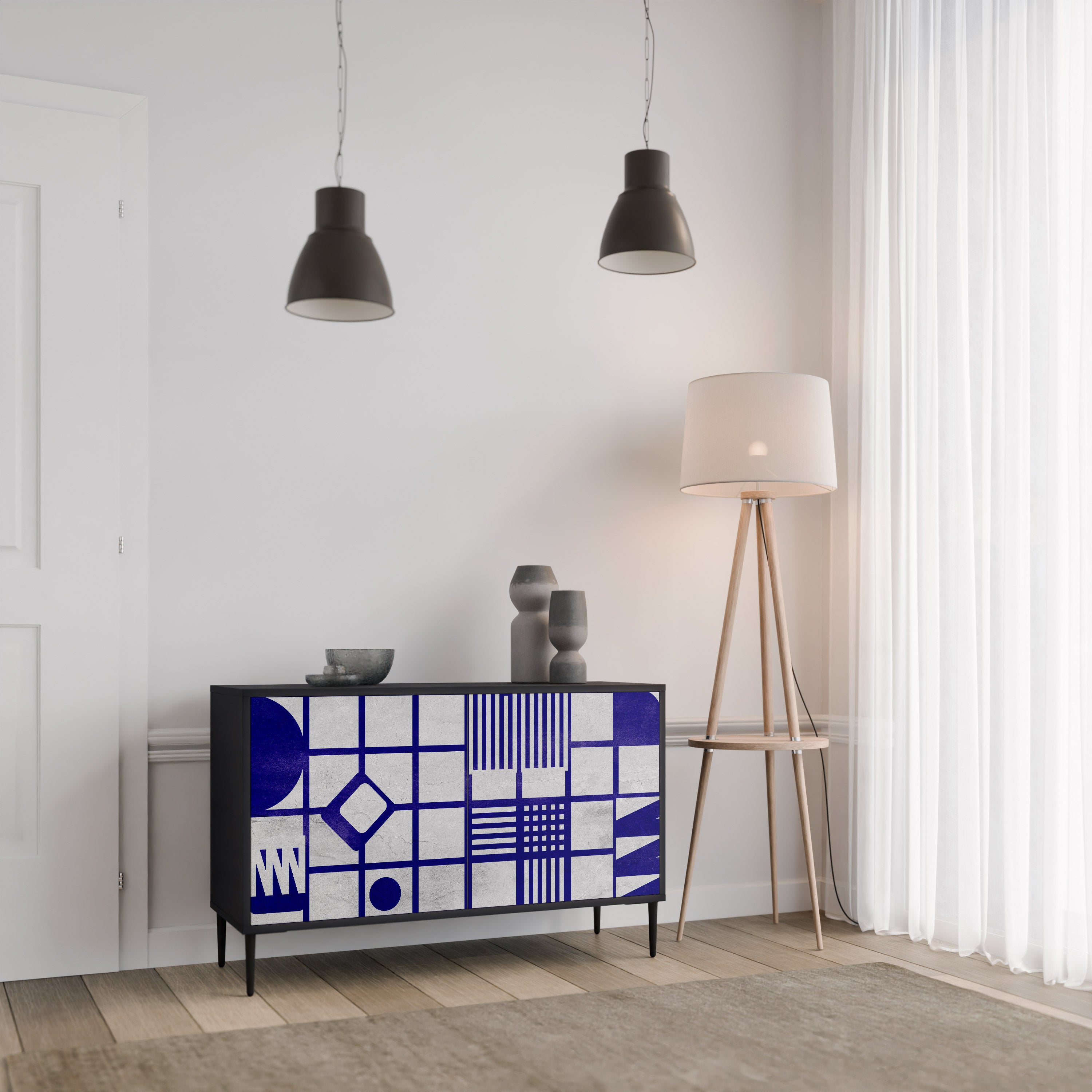 THE RIGHT PLACES 2-Door Sideboard in Black Finish