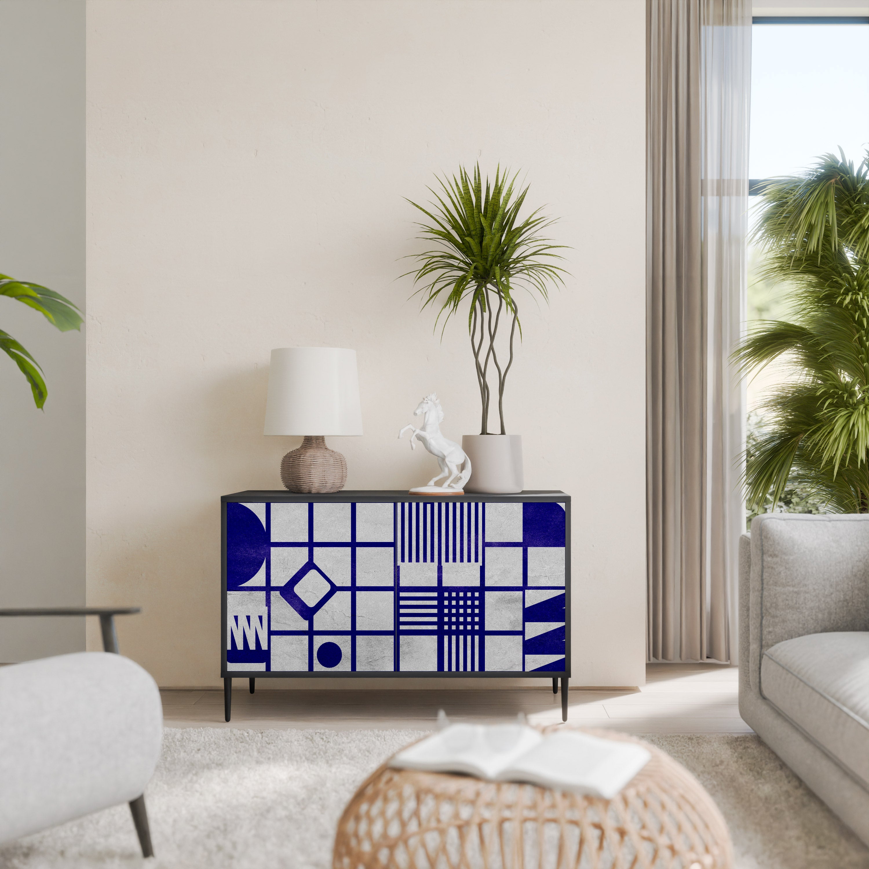 THE RIGHT PLACES 2-Door Sideboard in Black Finish