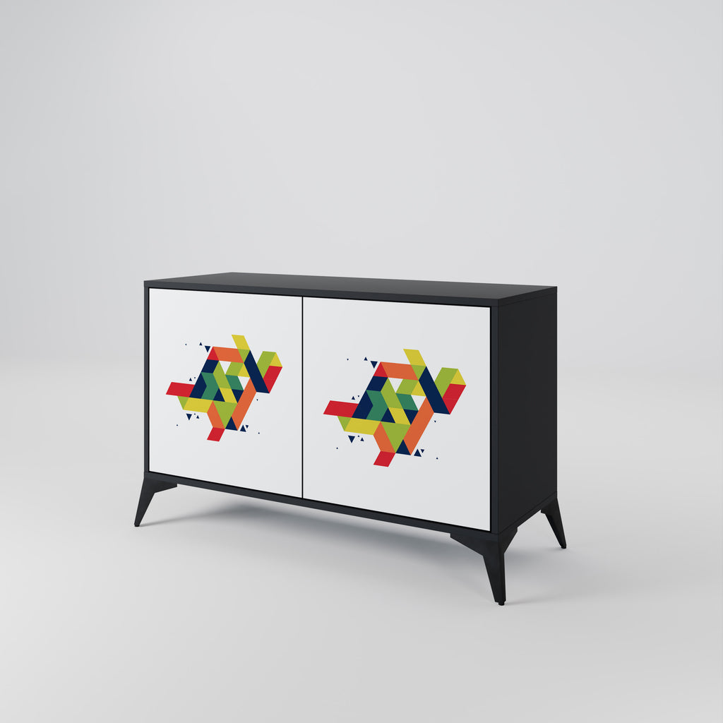 FUTURE SIGN 2-Door Sideboard in Black Finish