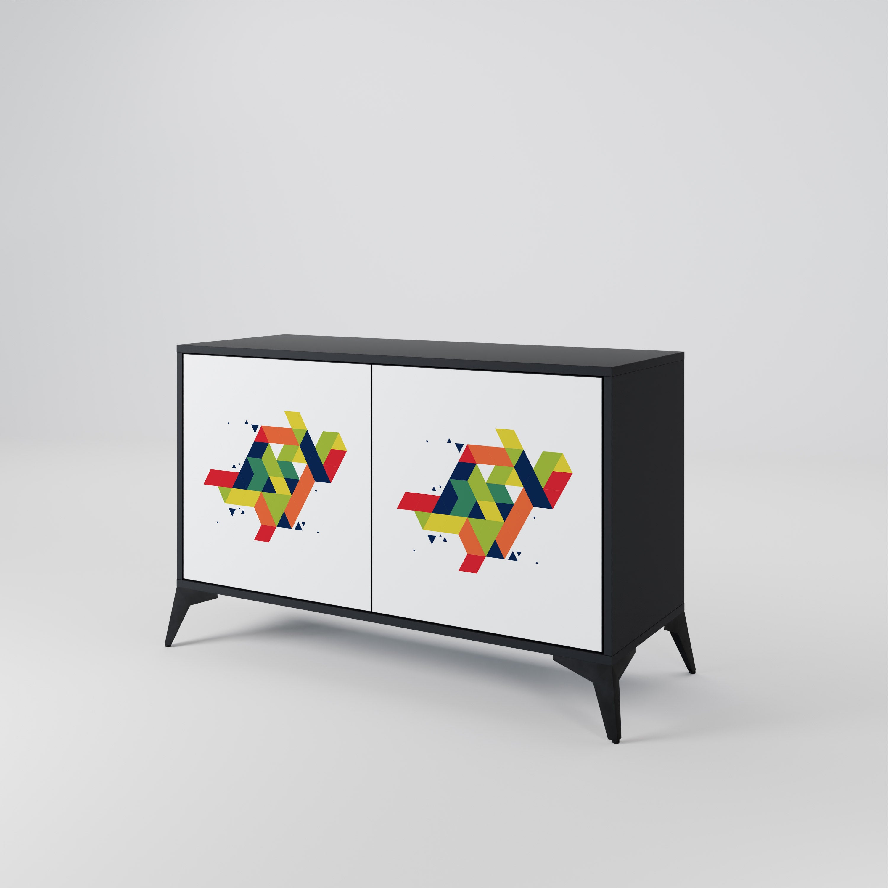 FUTURE SIGN 2-Door Sideboard in Black Finish