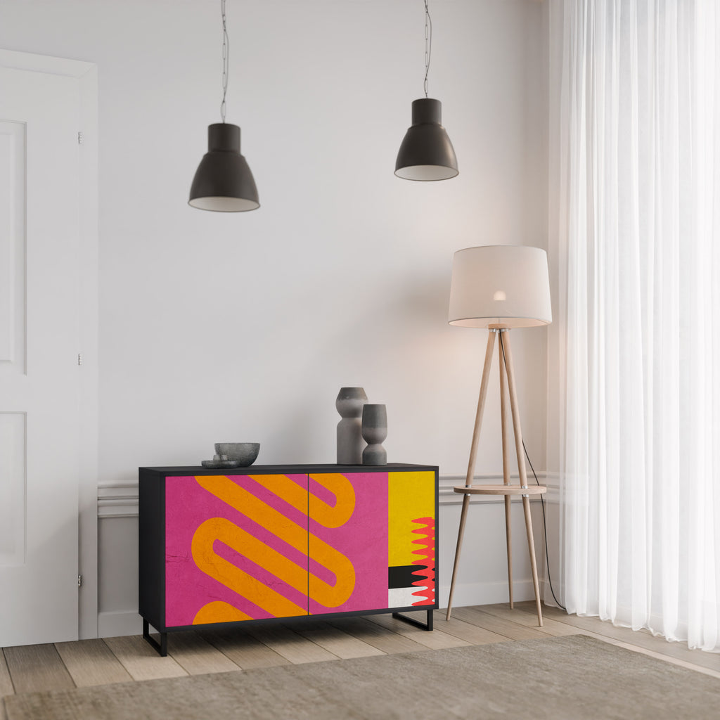 VIVID ART 2-Door Sideboard in Black Finish