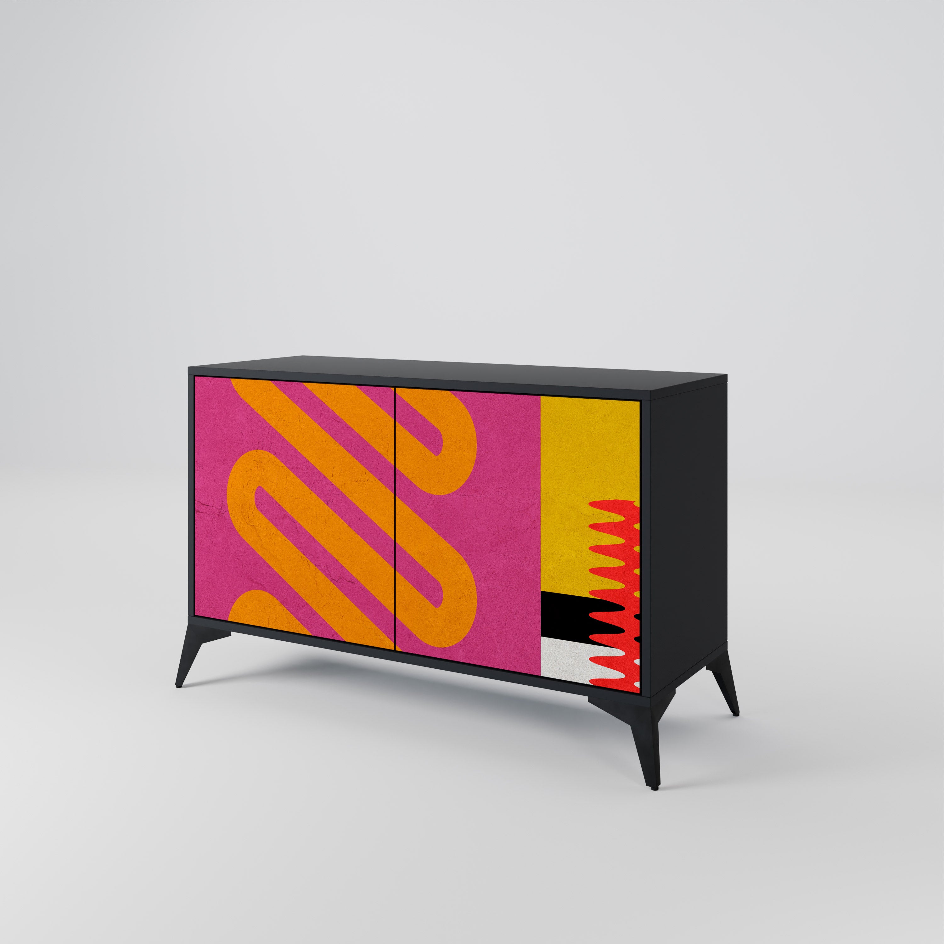 VIVID ART 2-Door Sideboard in Black Finish