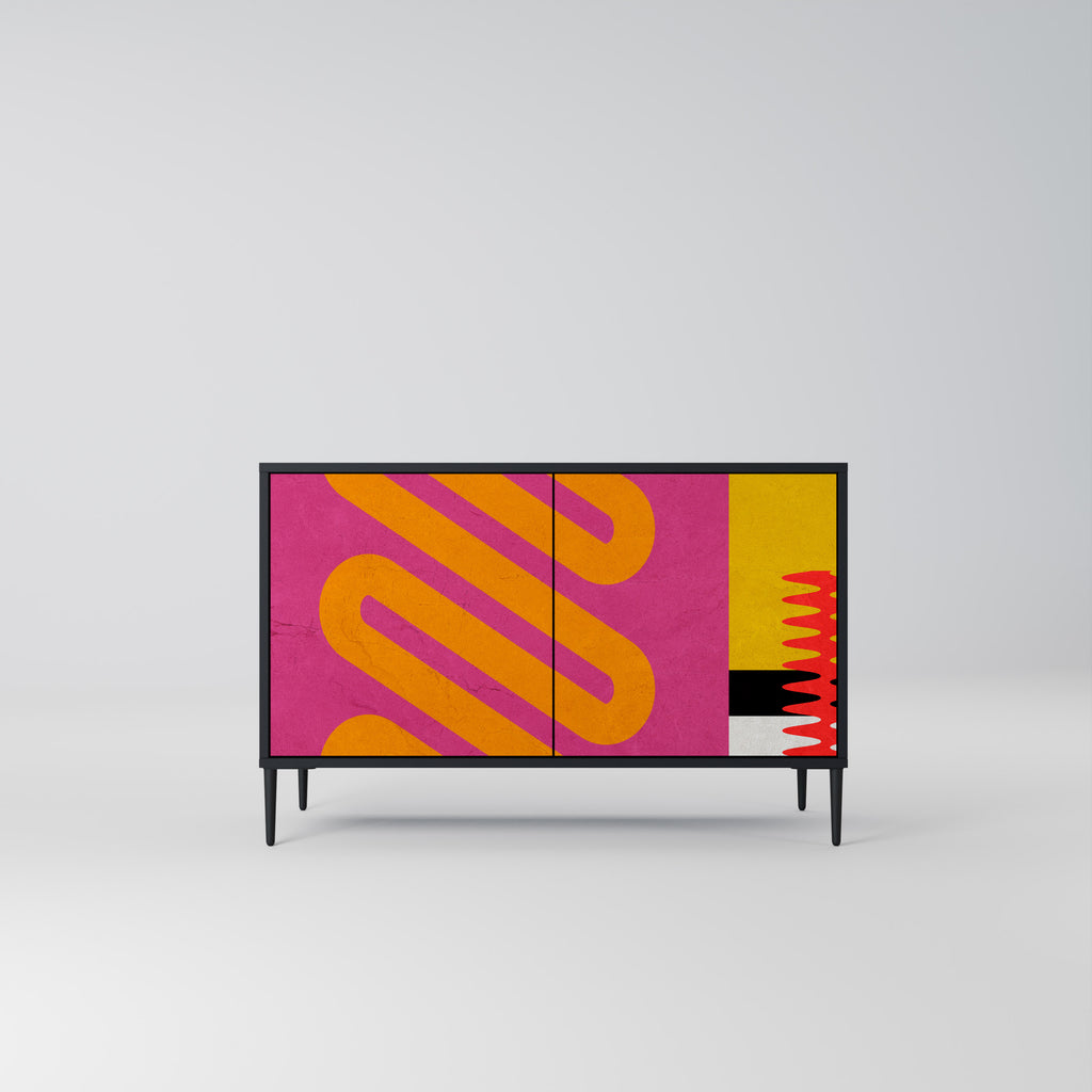 VIVID ART 2-Door Sideboard in Black Finish