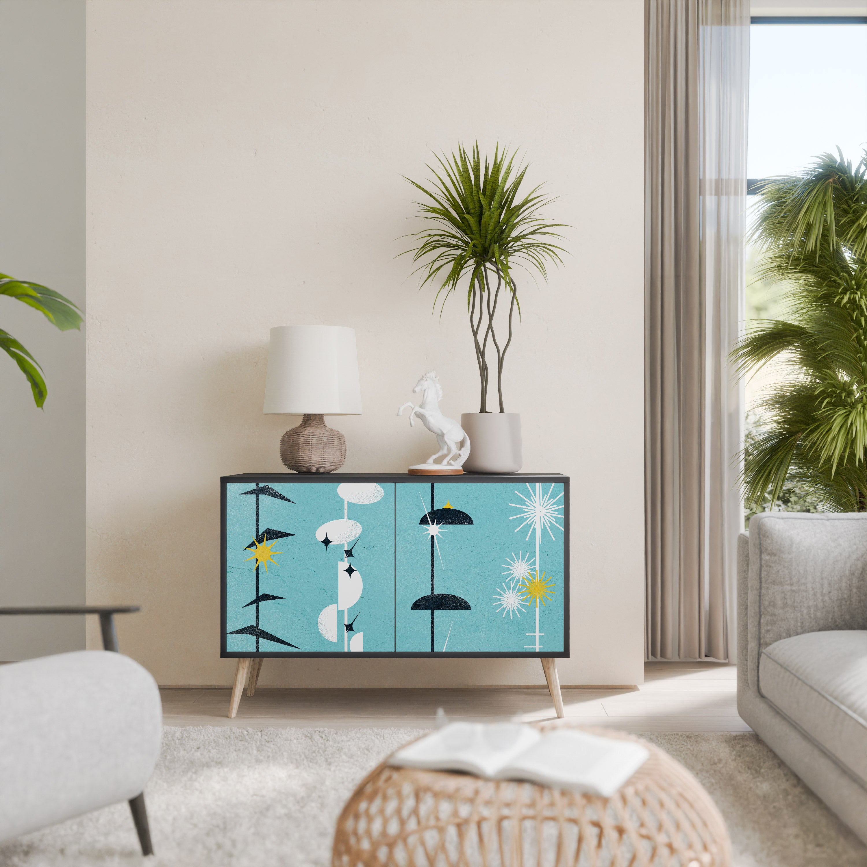 PATHS TO HAPPINESS 2-Door Sideboard in Black Finish