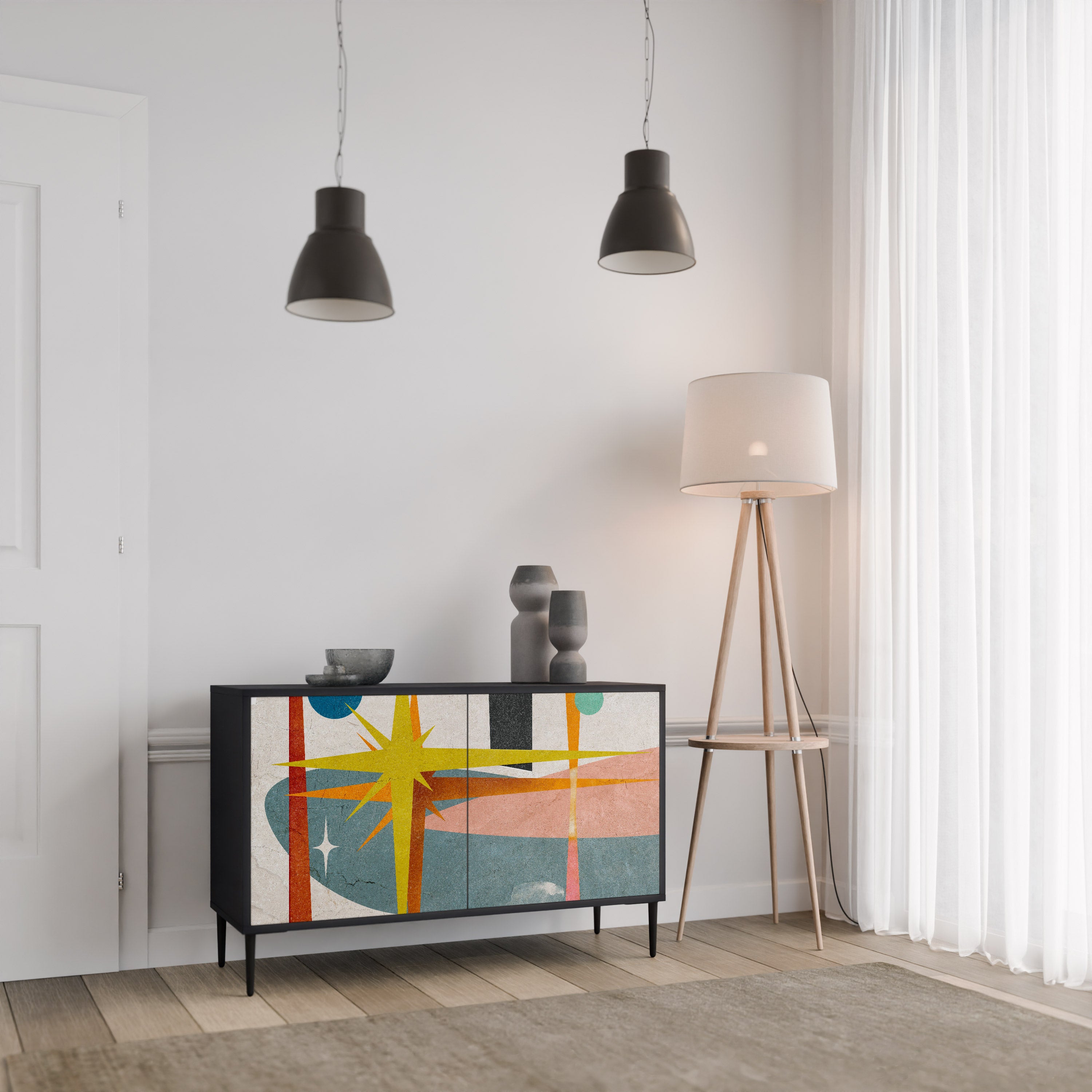 INTERSTELLAR VIBES 2-Door Sideboard in Black Finish