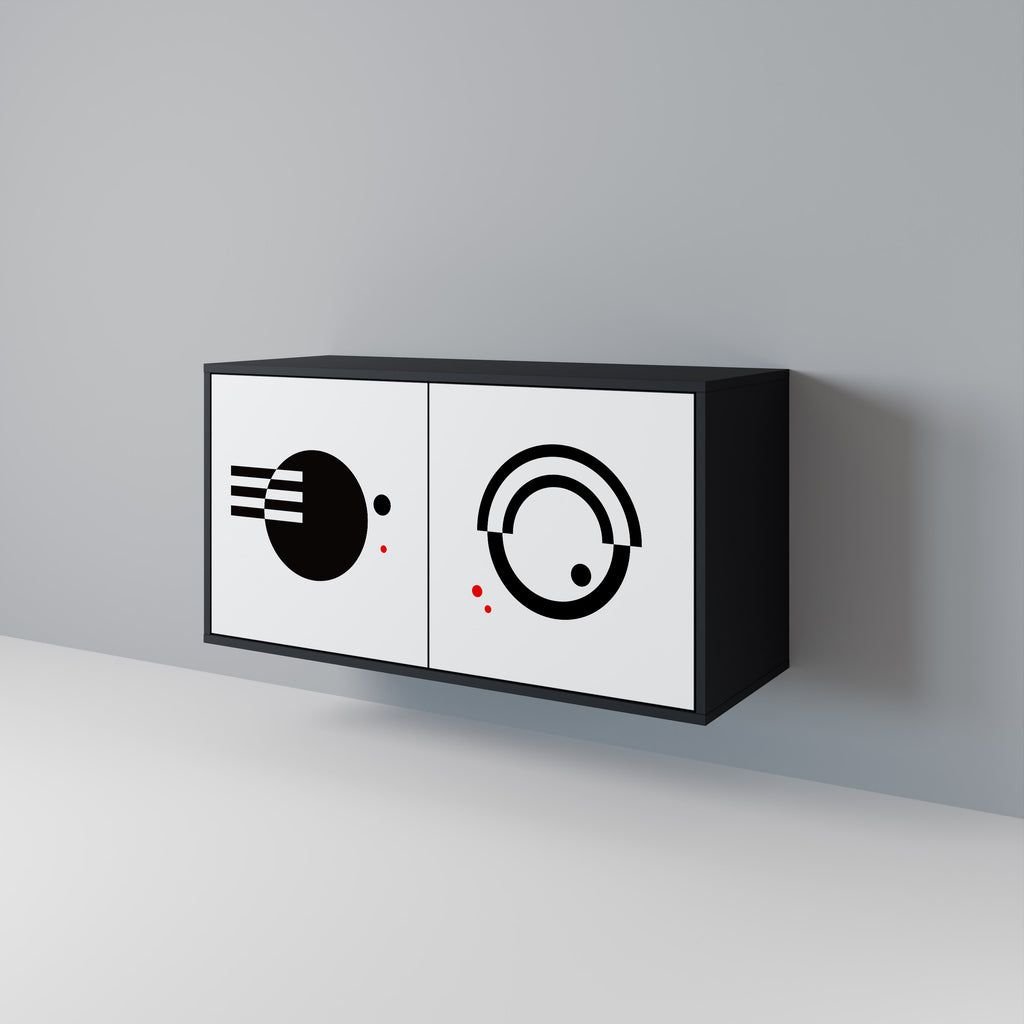 BLACK AND WHITE COMBINATION 2-Door Sideboard in Black Finish