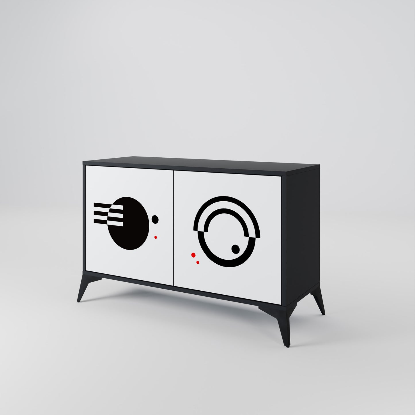 BLACK AND WHITE COMBINATION Aparador de 2 Puertas
