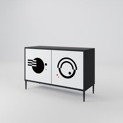 BLACK AND WHITE COMBINATION Aparador de 2 Puertas