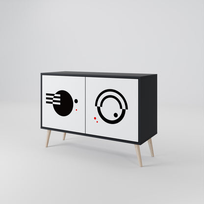 BLACK AND WHITE COMBINATION Aparador de 2 Puertas