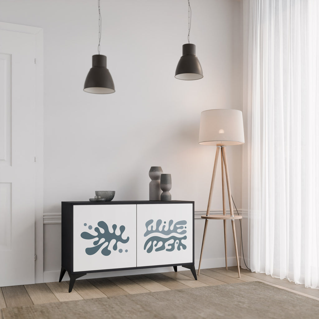 WONDERLAND VEGETATION 2-Door Sideboard in Black Finish
