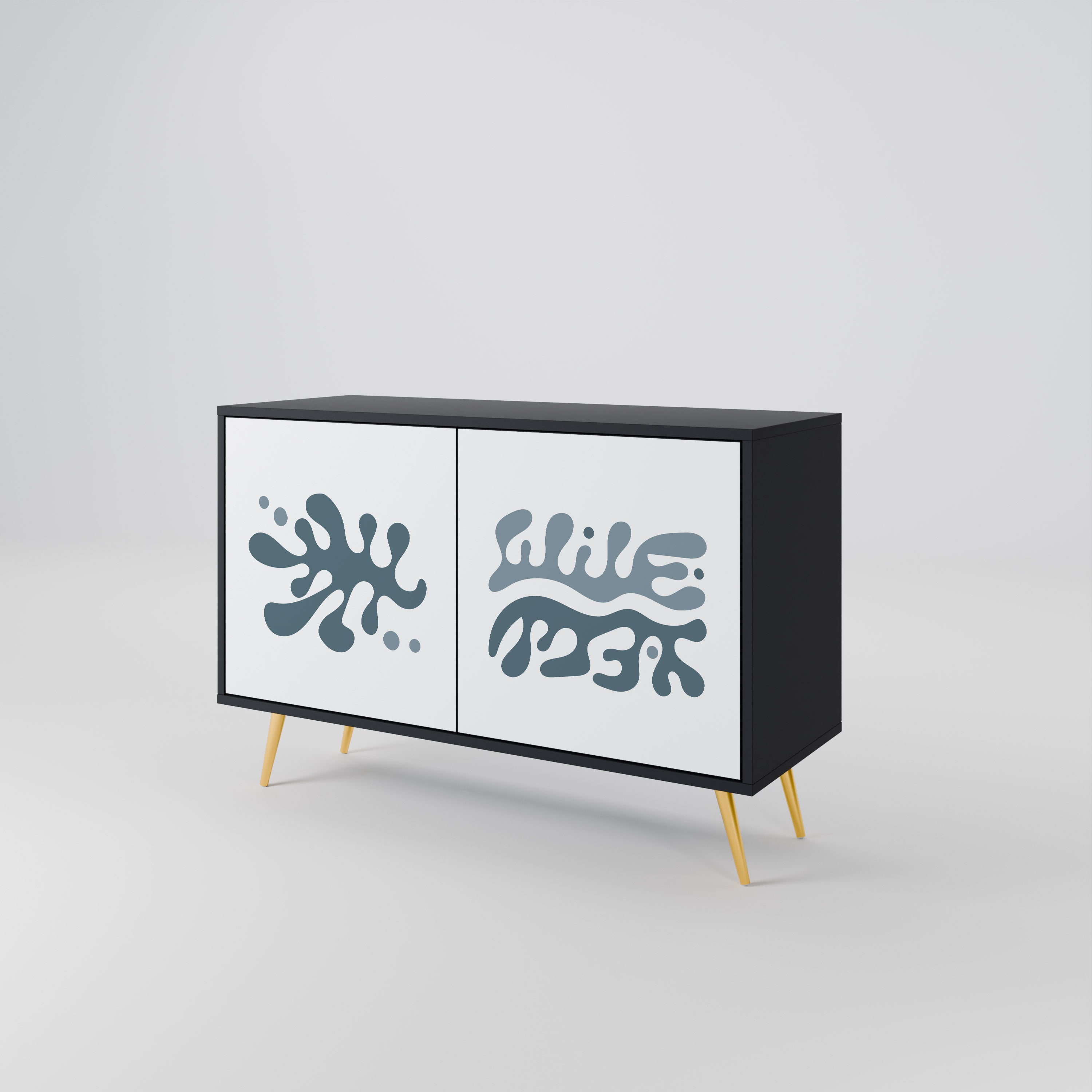 WONDERLAND VEGETATION 2-Door Sideboard in Black Finish