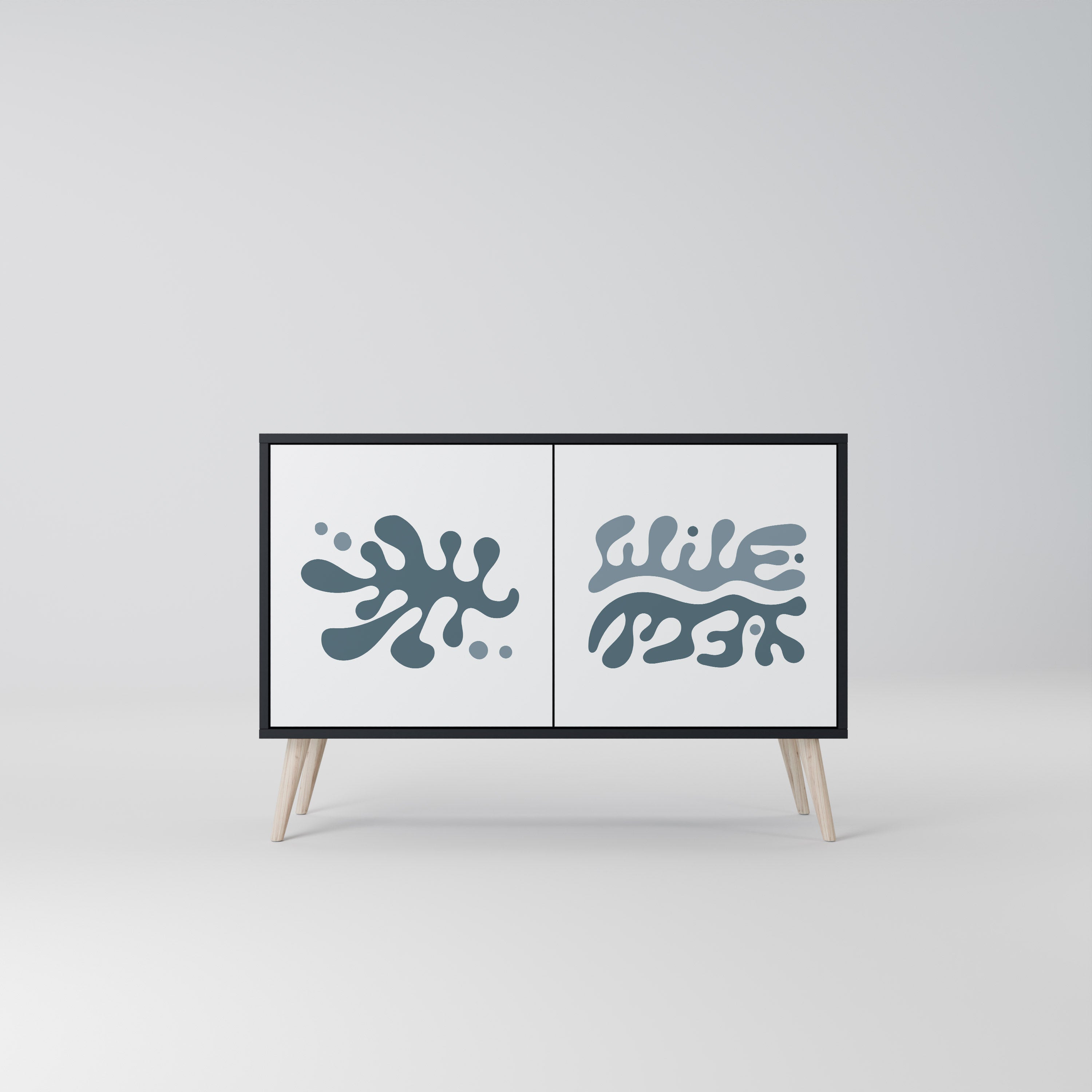 WONDERLAND VEGETATION 2-Door Sideboard in Black Finish