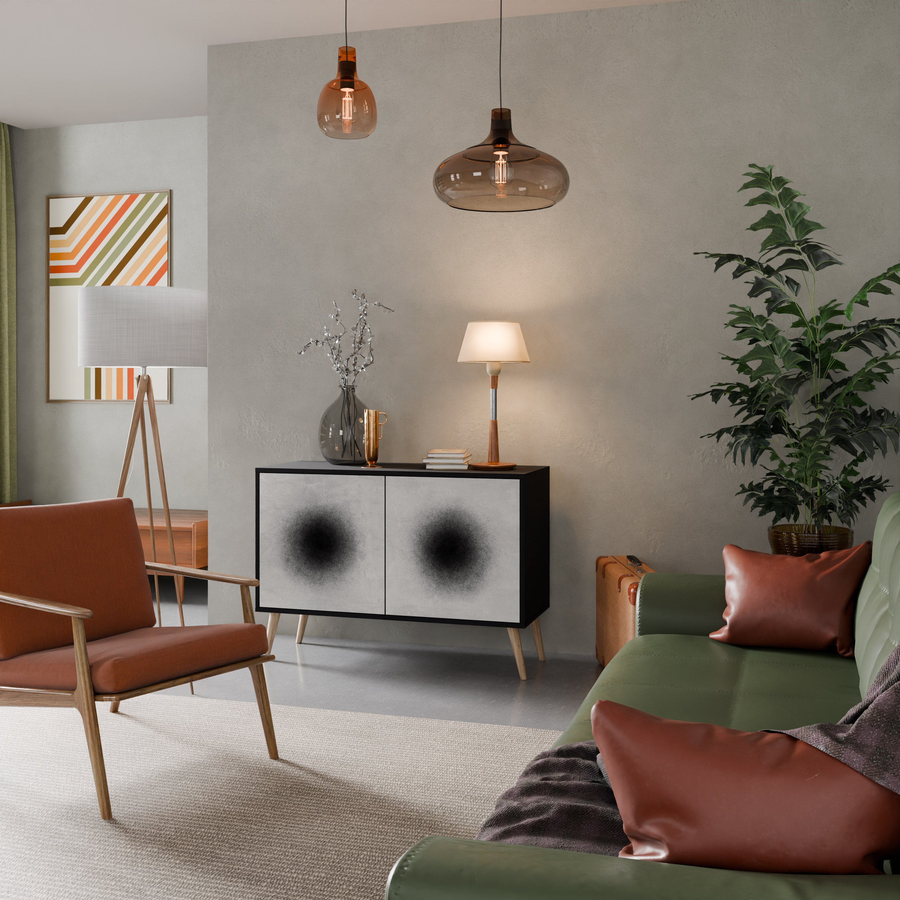 BLACK HOLE 2-Door Sideboard in Black Finish