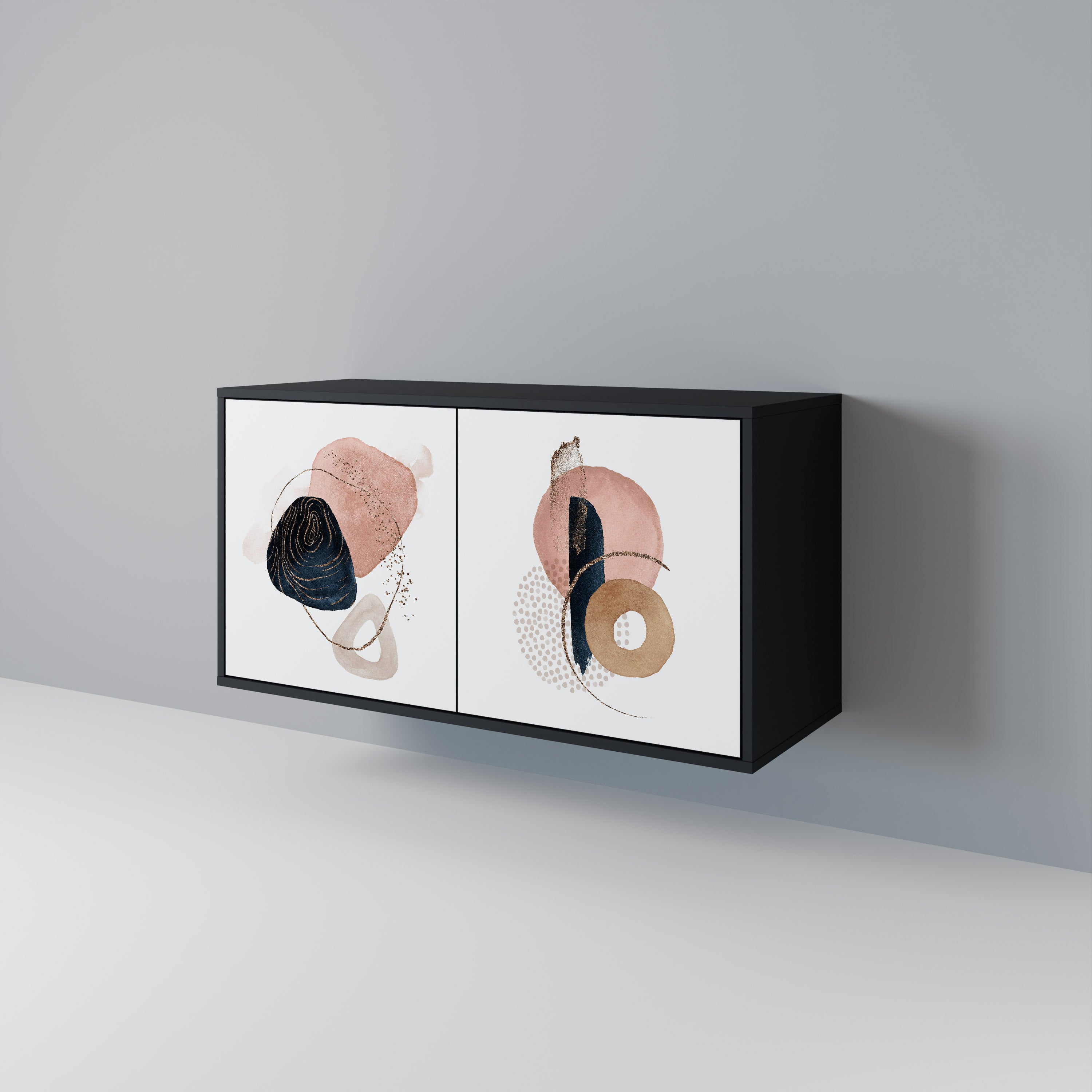 COLORFUL SHAPES 2-Door Sideboard in Black Finish