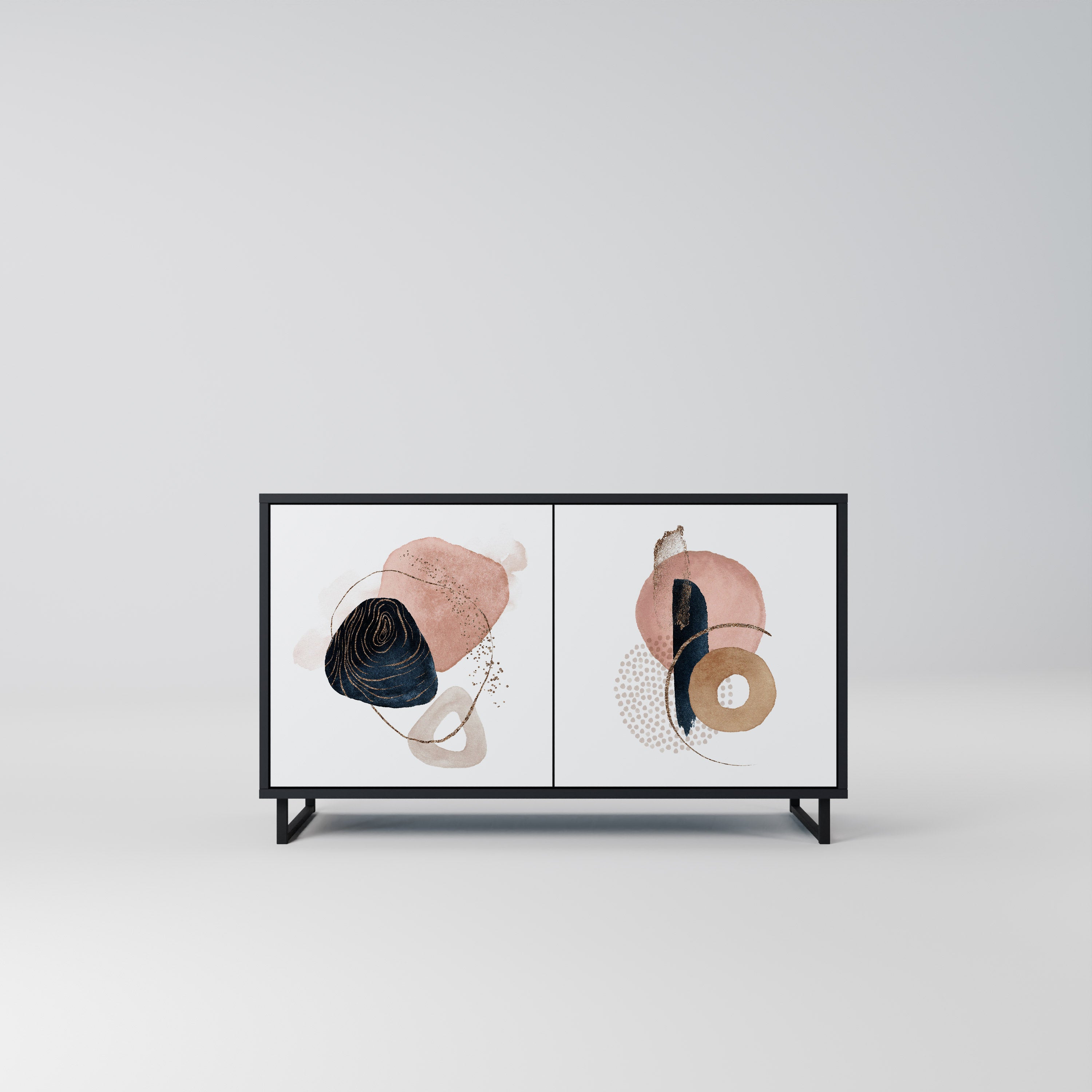 COLORFUL SHAPES 2-Door Sideboard in Black Finish