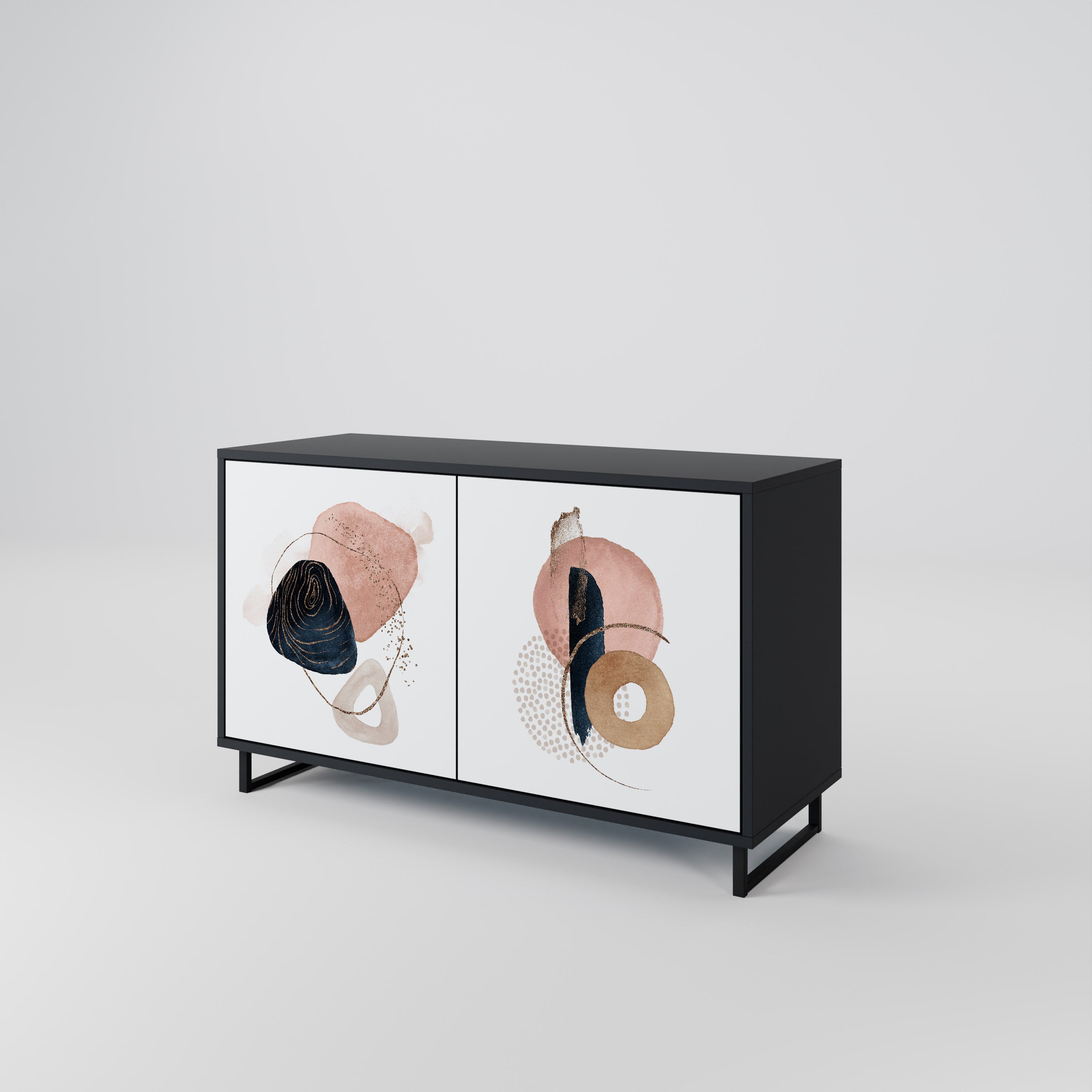 COLORFUL SHAPES 2-Door Sideboard in Black Finish