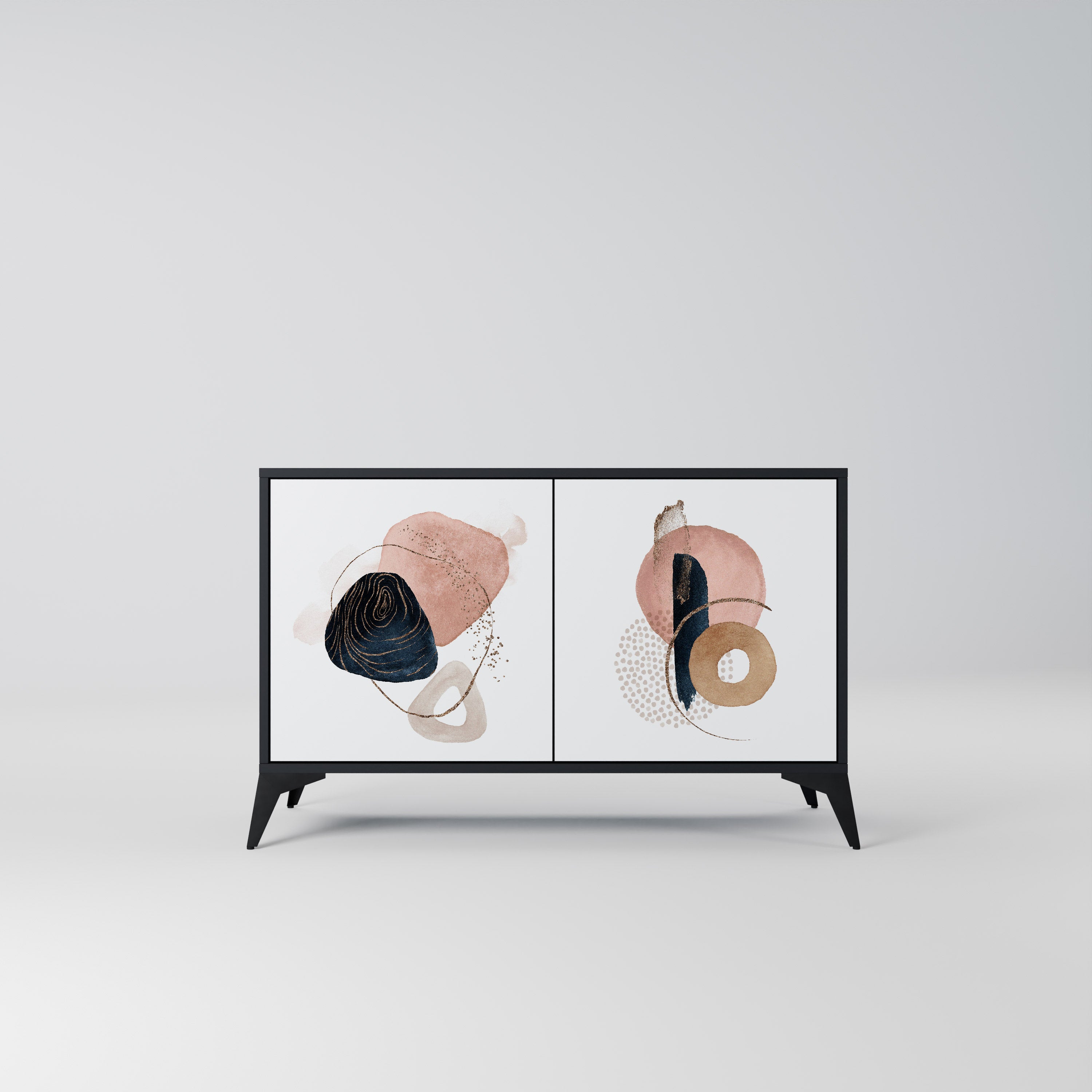 COLORFUL SHAPES 2-Door Sideboard in Black Finish