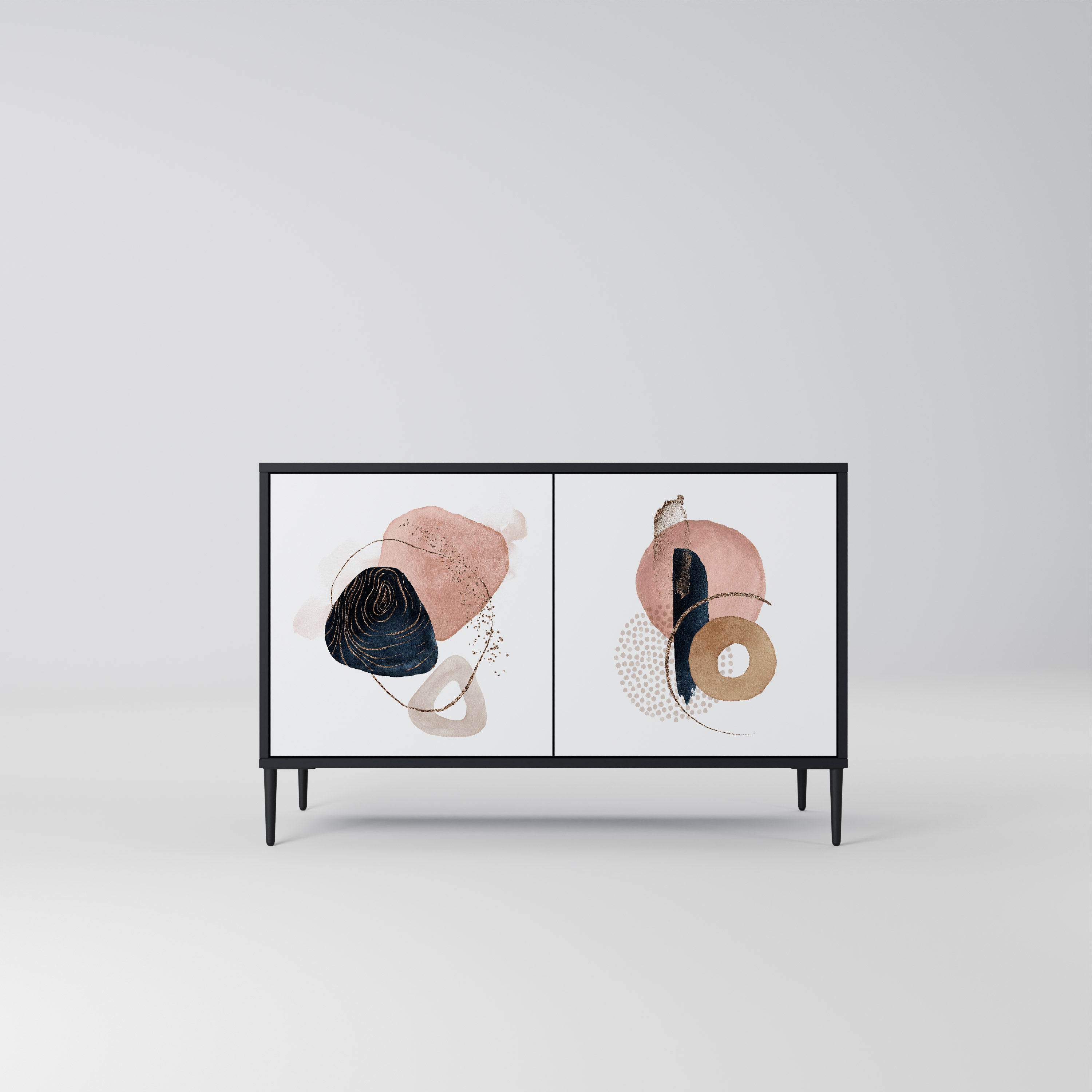 COLORFUL SHAPES 2-Door Sideboard in Black Finish