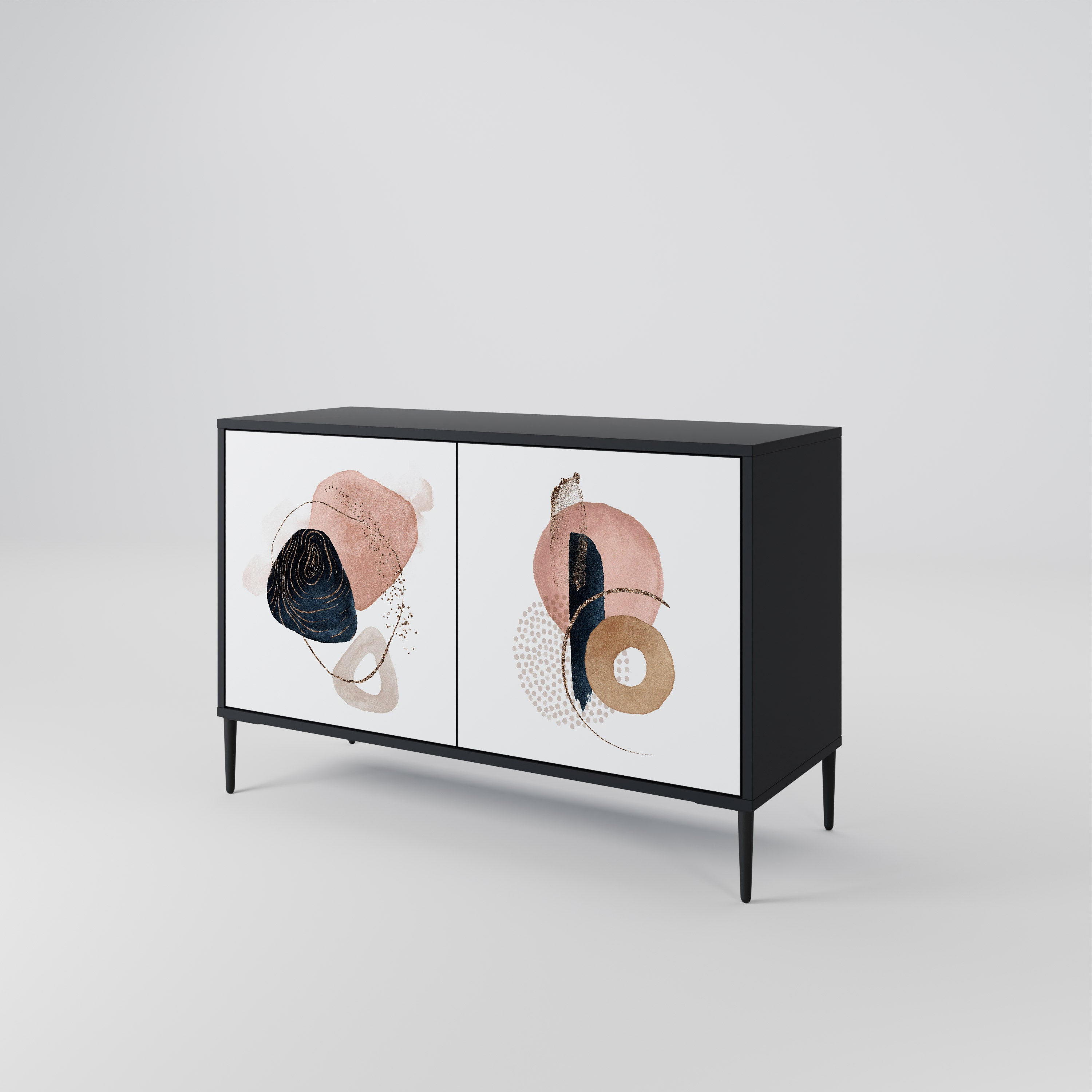 COLORFUL SHAPES 2-Door Sideboard in Black Finish