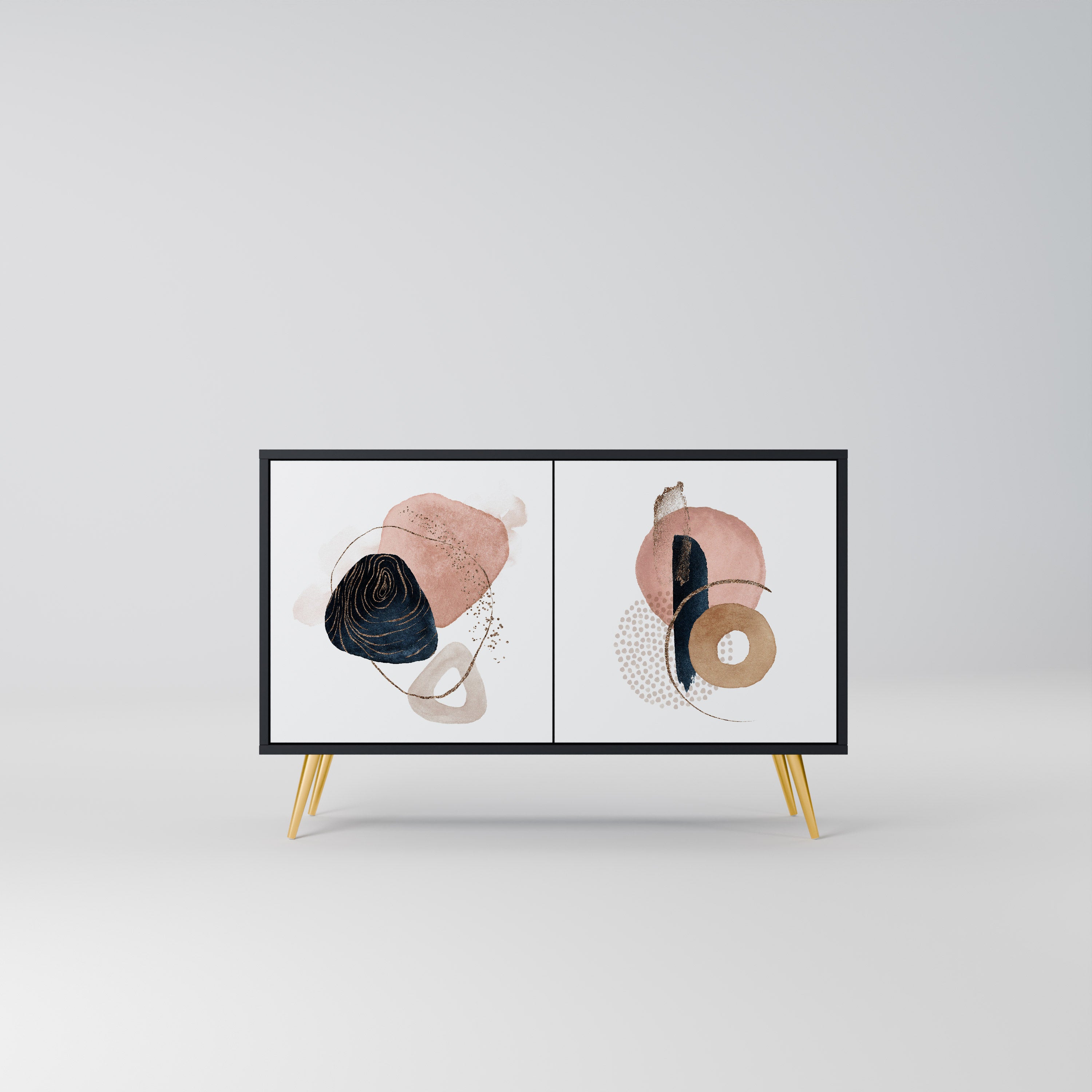 COLORFUL SHAPES 2-Door Sideboard in Black Finish