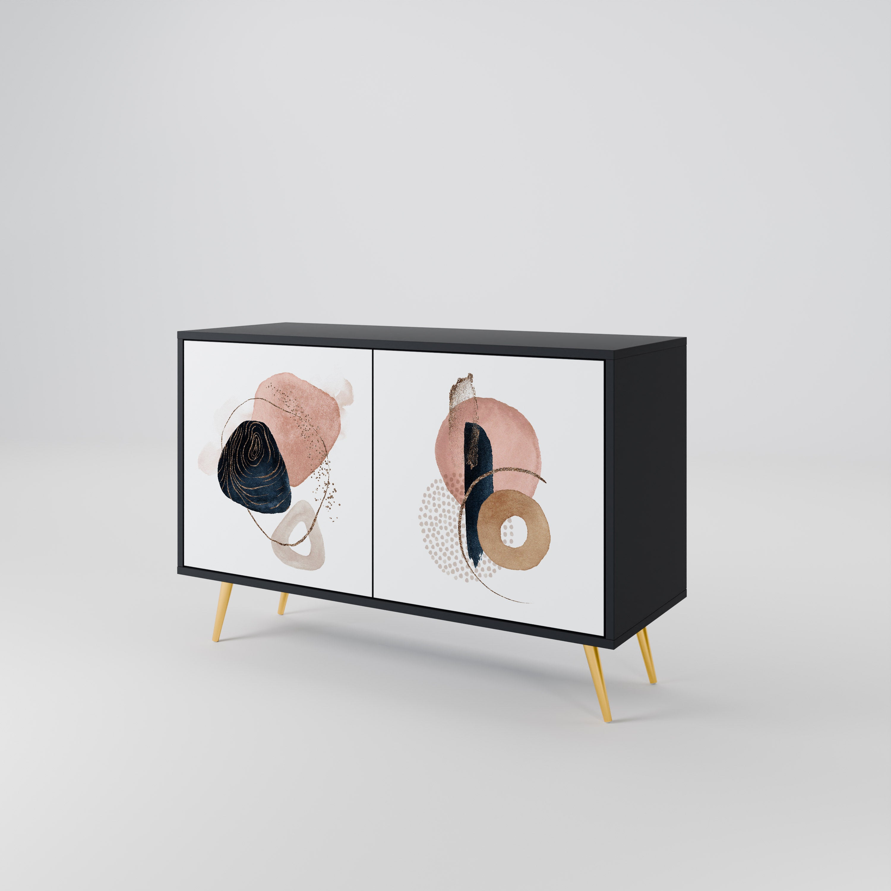 COLORFUL SHAPES 2-Door Sideboard in Black Finish
