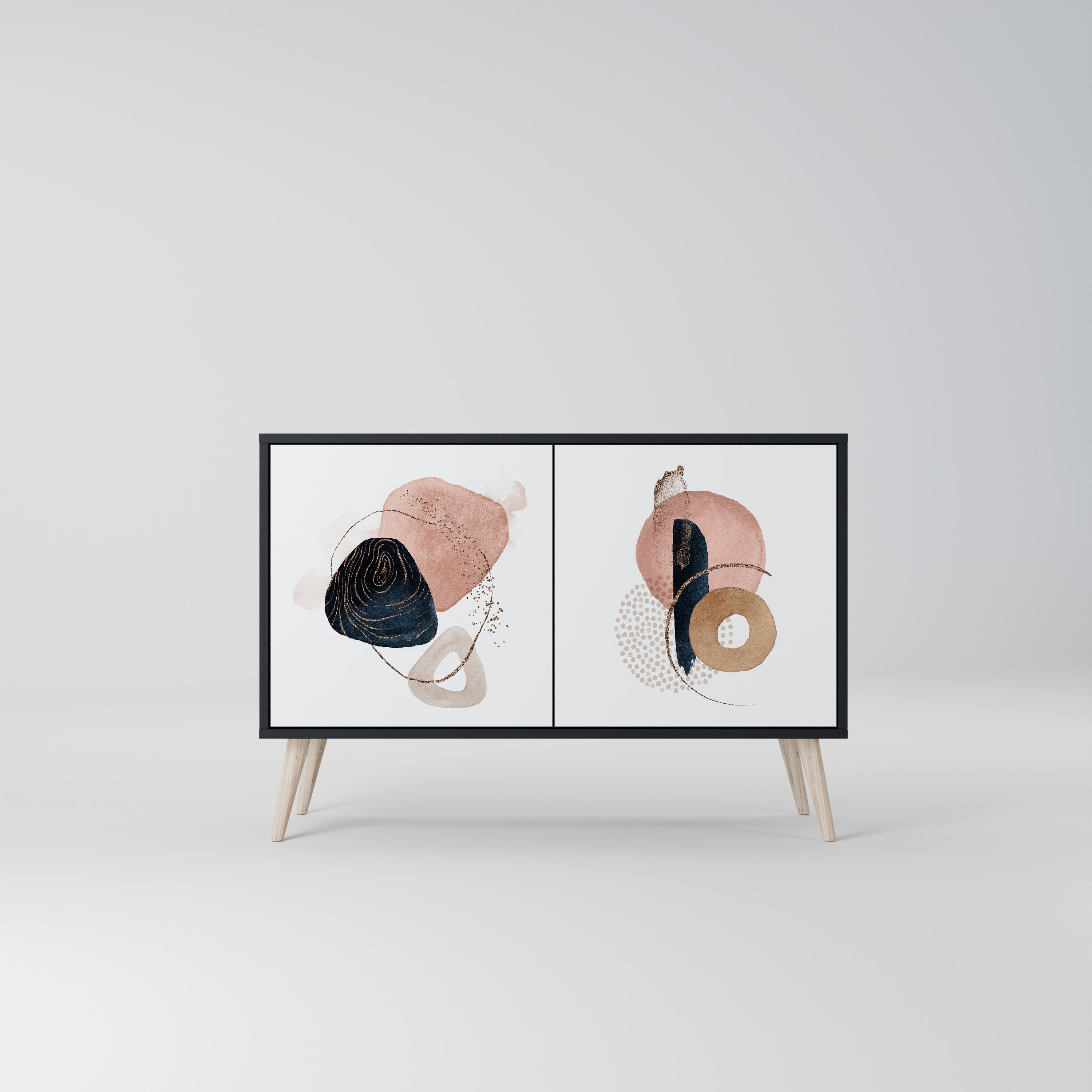 COLORFUL SHAPES 2-Door Sideboard in Black Finish