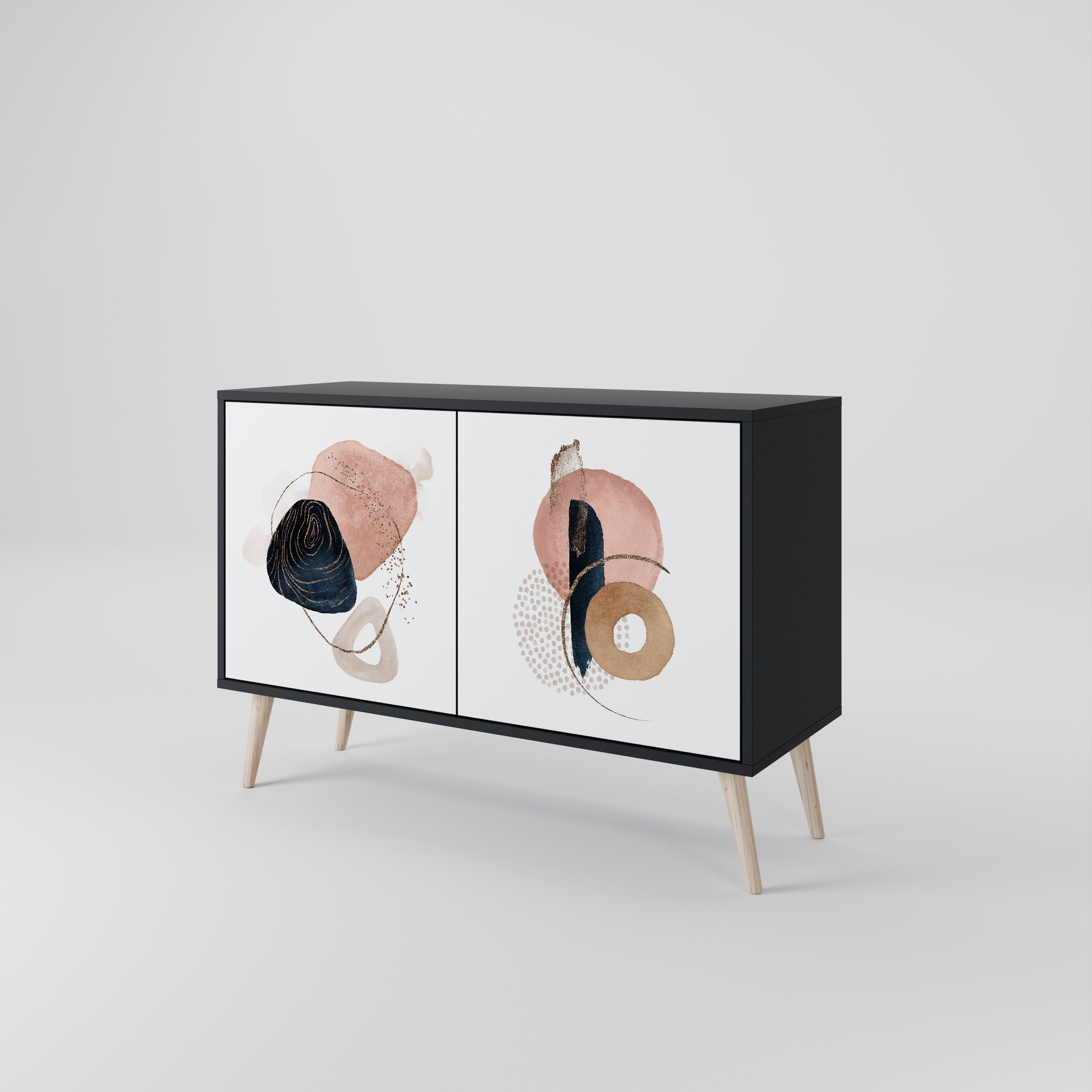 COLORFUL SHAPES 2-Door Sideboard in Black Finish