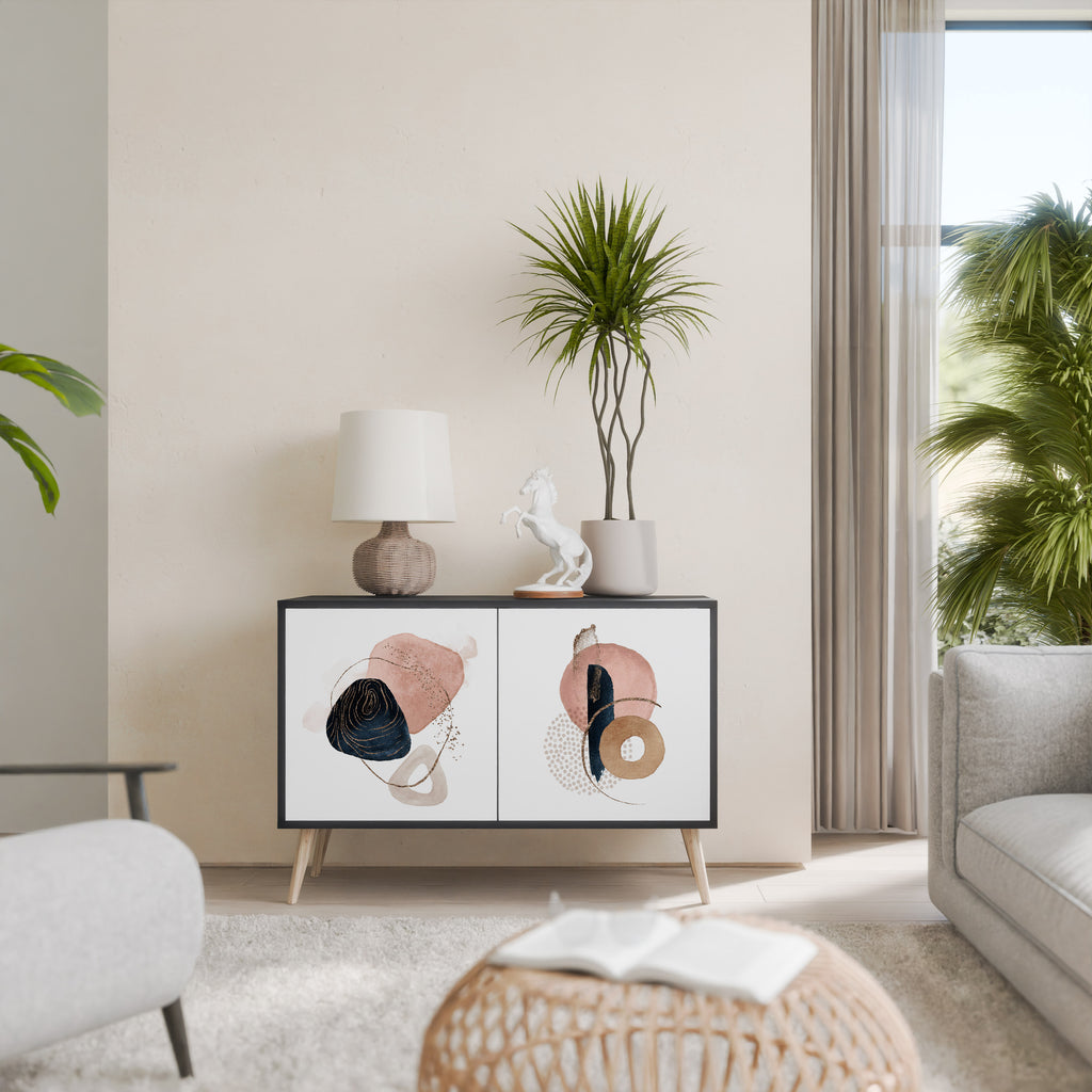 Aparador de 2 puertas COLORFUL SHAPES en acabado negro