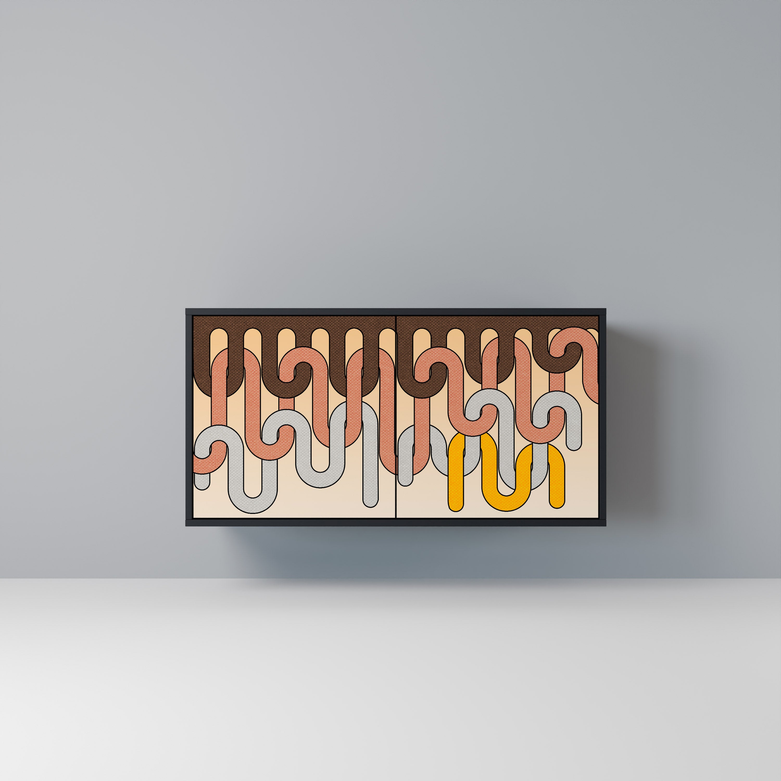 COLORFUL STRINGS 2-Door Sideboard in Black Finish