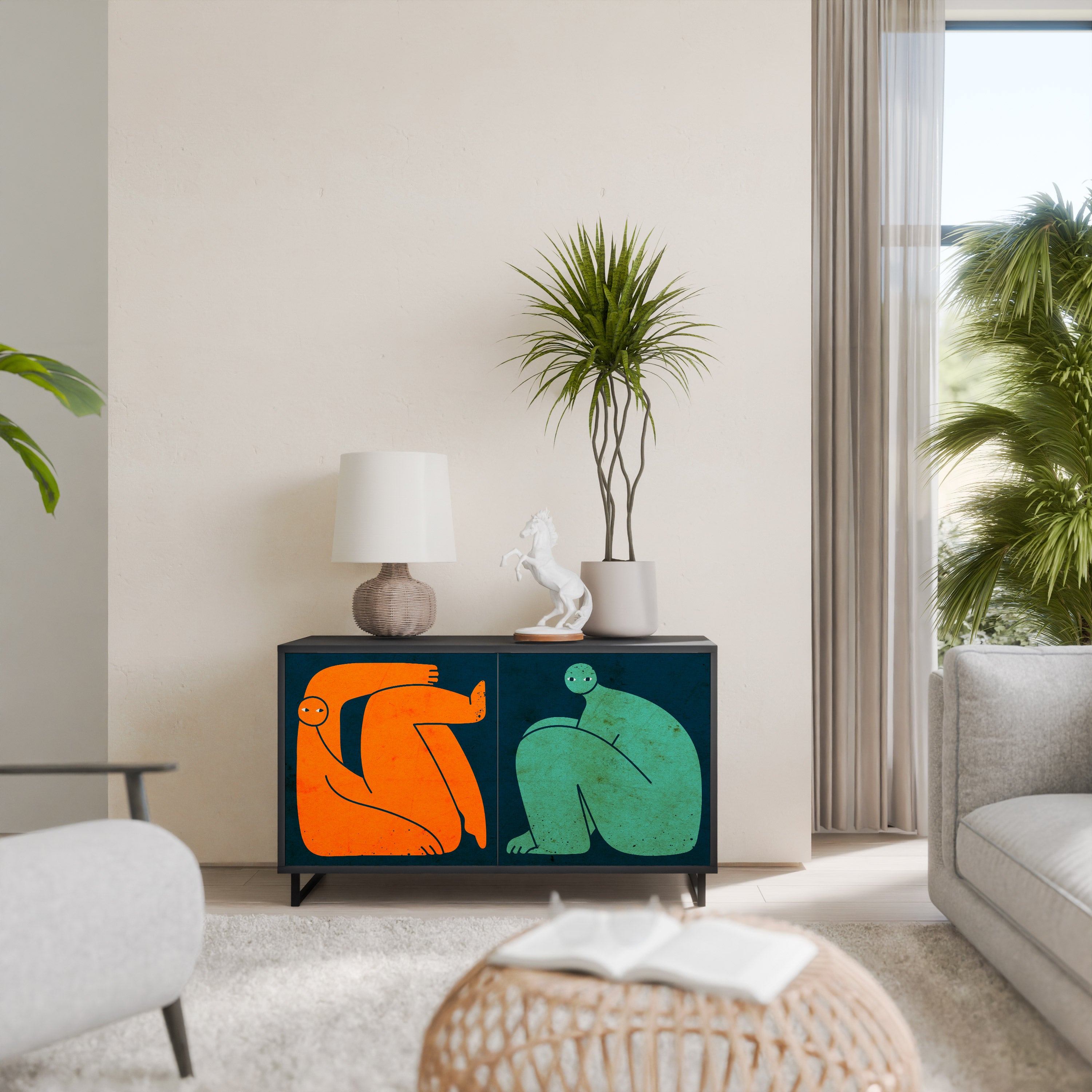 TOGETHER BUT SEPARATELY 2-Door Sideboard in Black Finish