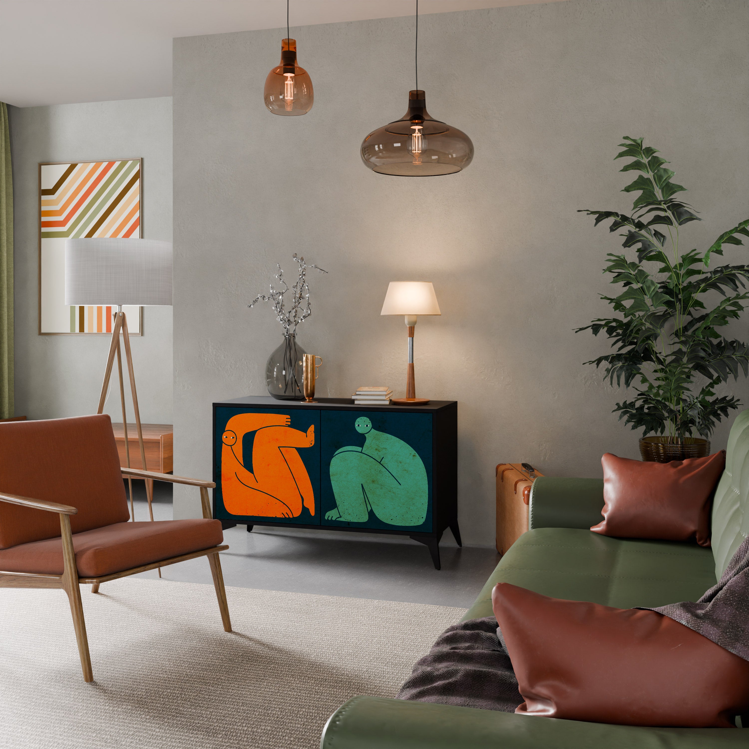 TOGETHER BUT SEPARATELY 2-Door Sideboard in Black Finish