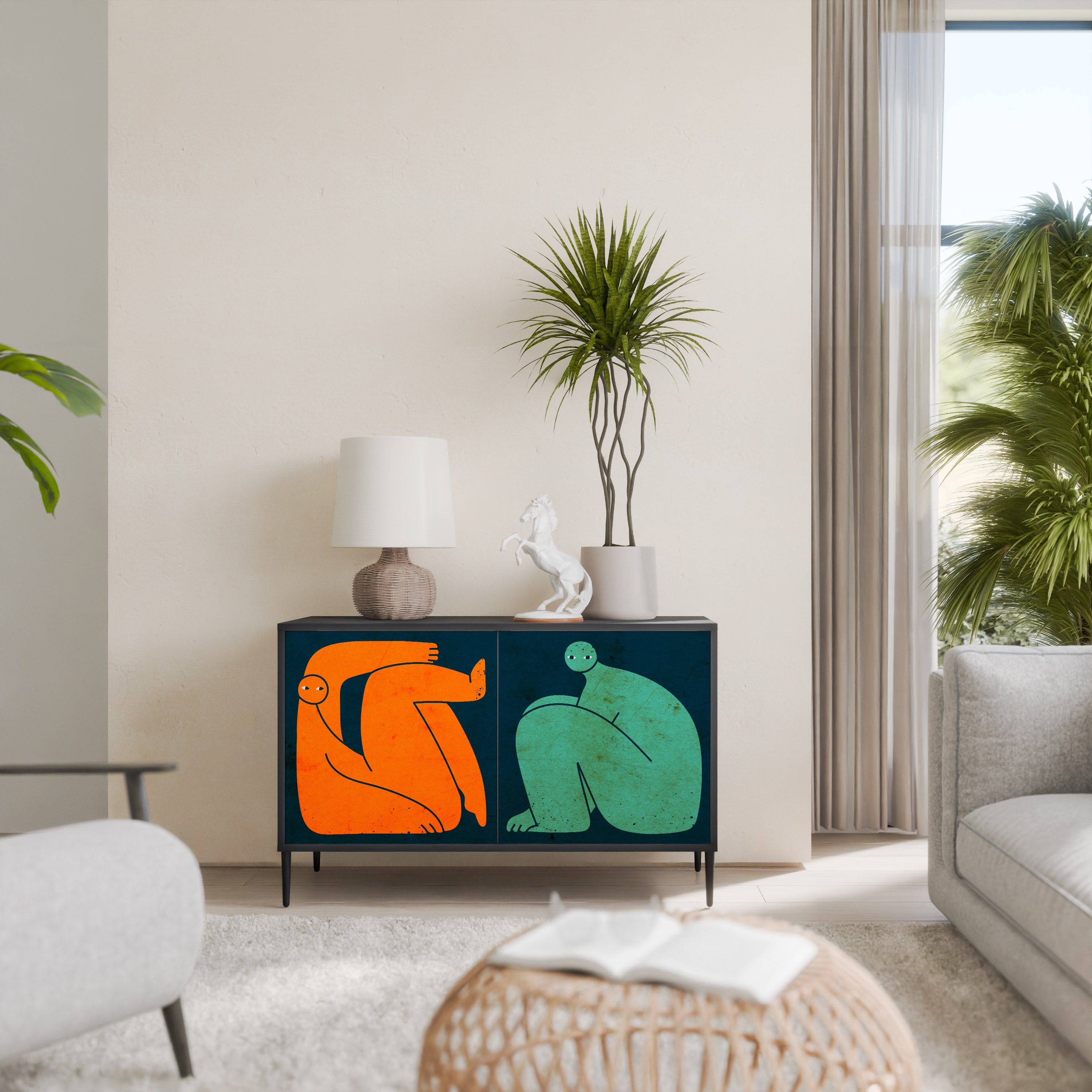 TOGETHER BUT SEPARATELY 2-Door Sideboard in Black Finish