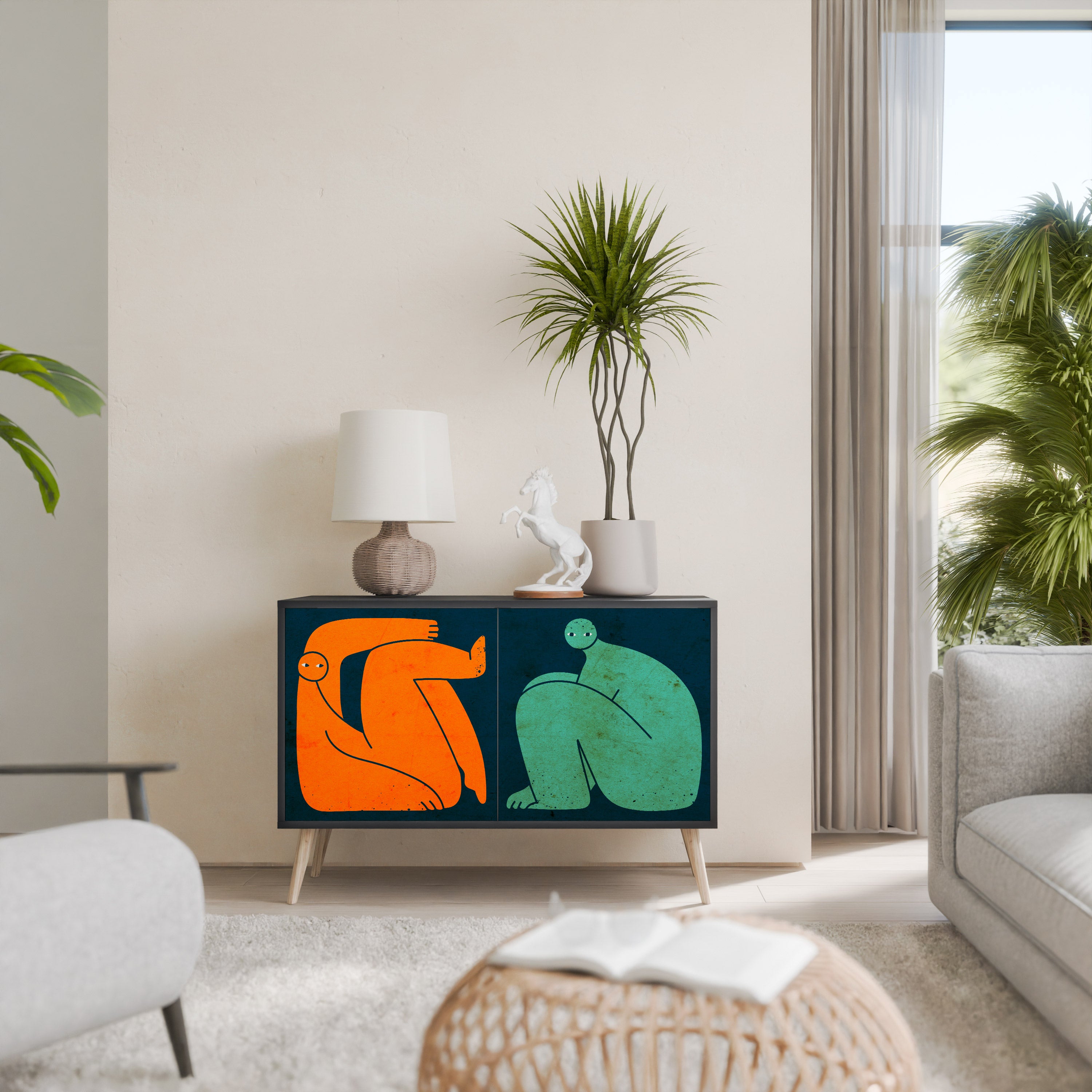 TOGETHER BUT SEPARATELY 2-Door Sideboard in Black Finish