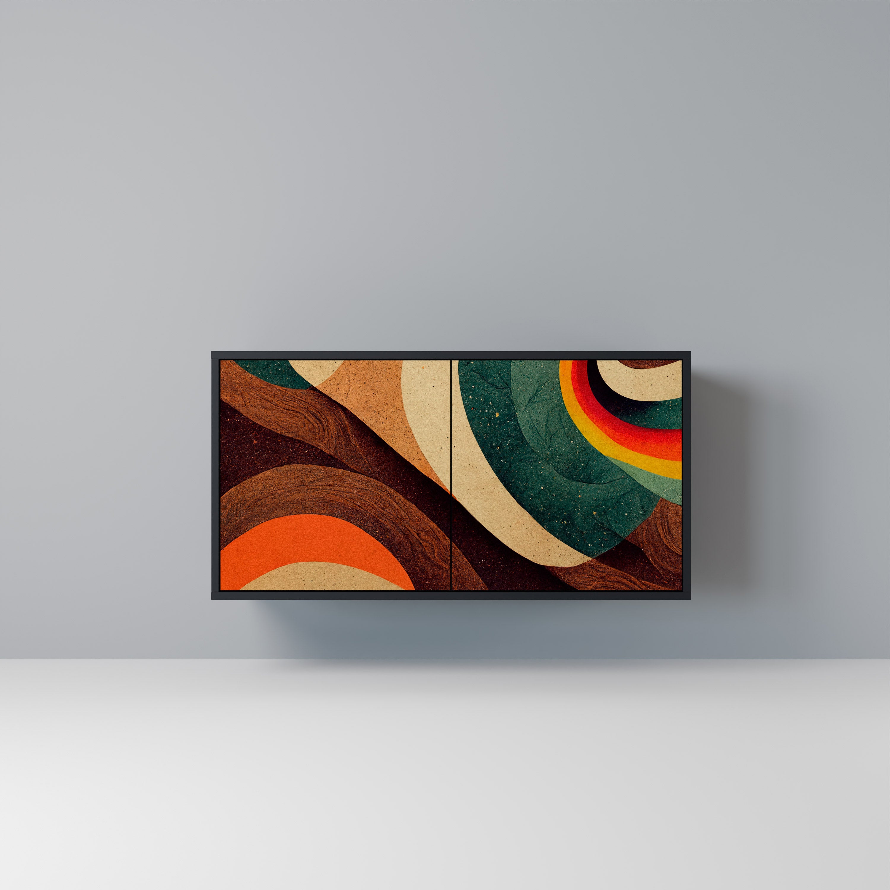 COLORFUL STRANDS 2-Door Sideboard in Black Finish