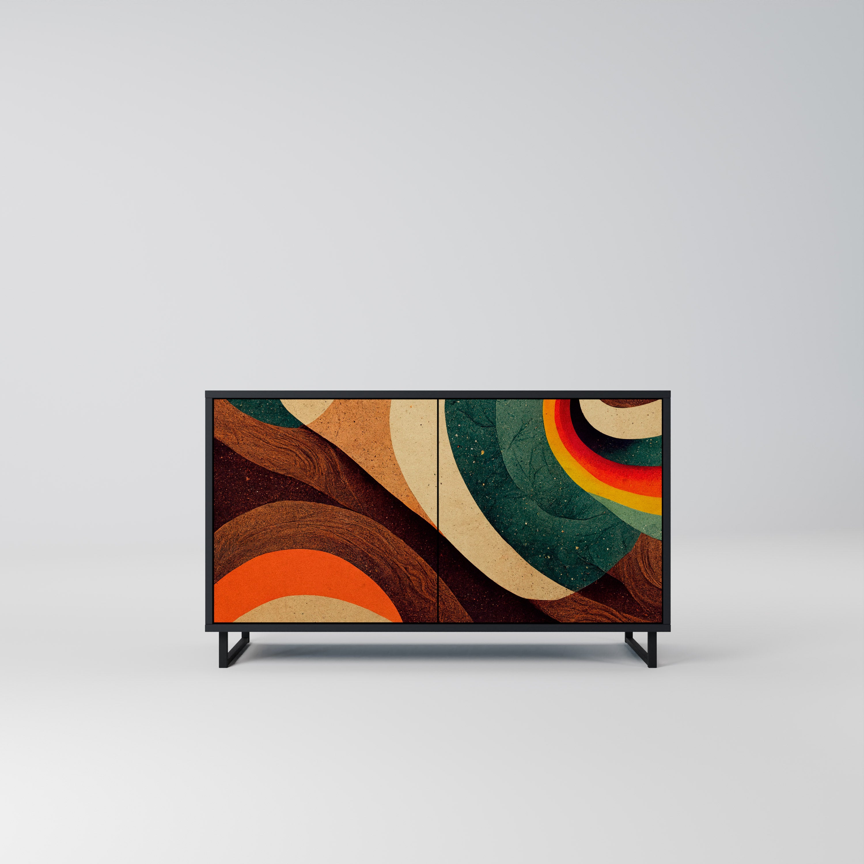 COLORFUL STRANDS 2-Door Sideboard in Black Finish