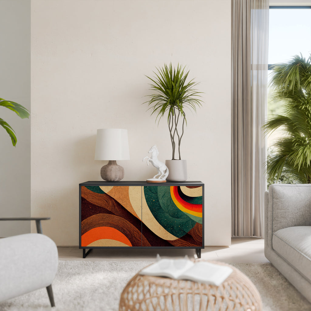 Aparador de 2 puertas COLORFUL STRANDS en acabado negro